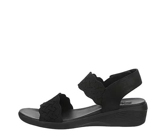 Skechers Arya On The Rise Women's Wedge Sandals, Size: 9, Black Product Image