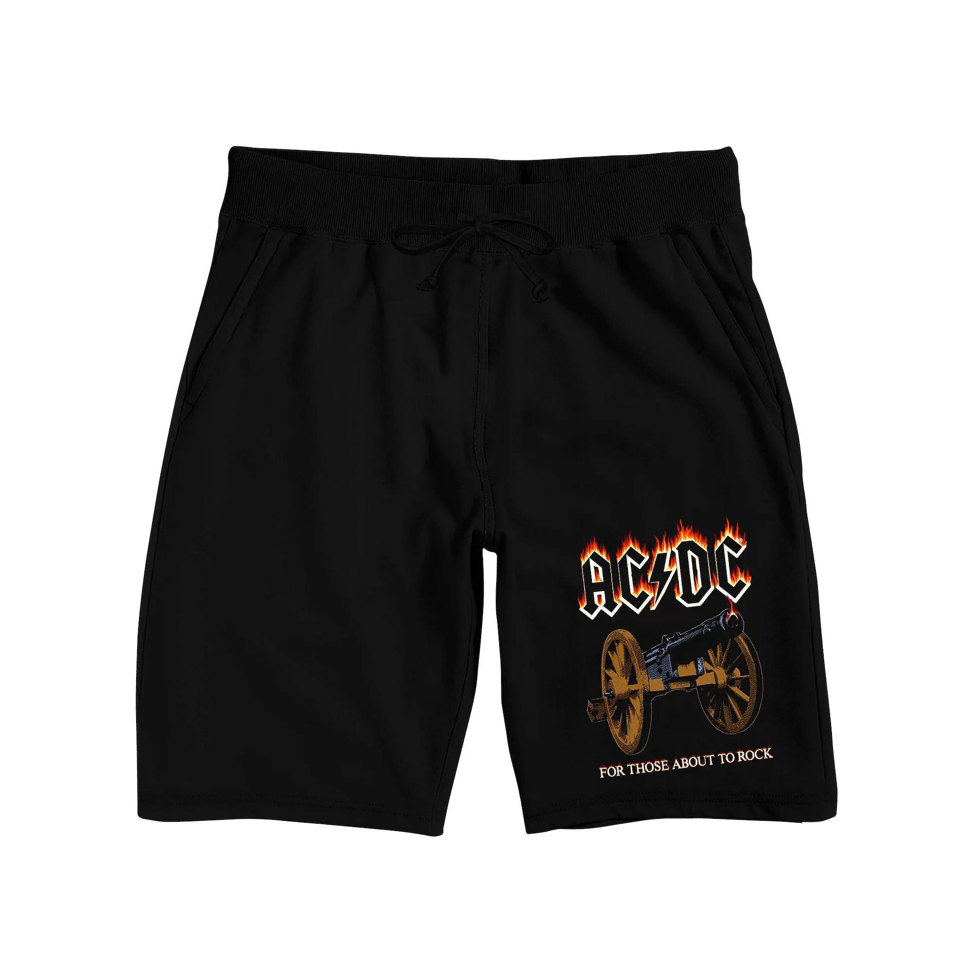 Men's AC/DC Cannon Sleep Shorts, Size: XXL, Black Product Image