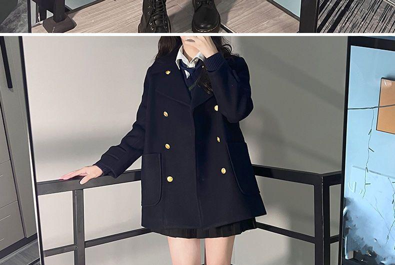 Double Breasted Plain Coat Product Image