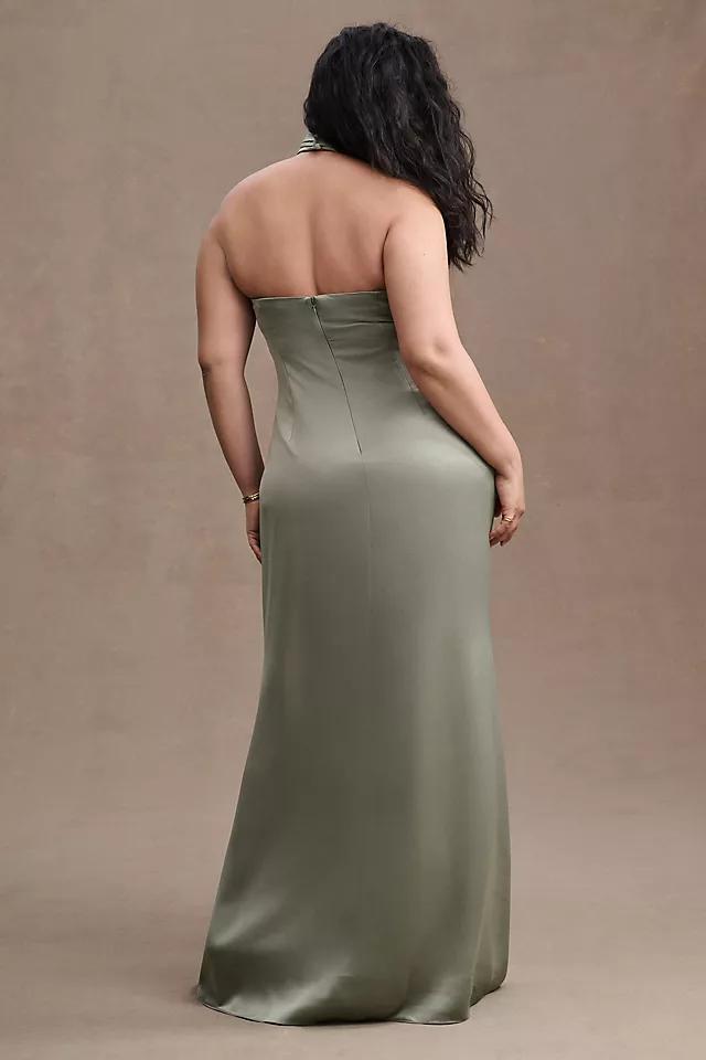 BHLDN Ruby Twist Halter Satin Gown Product Image