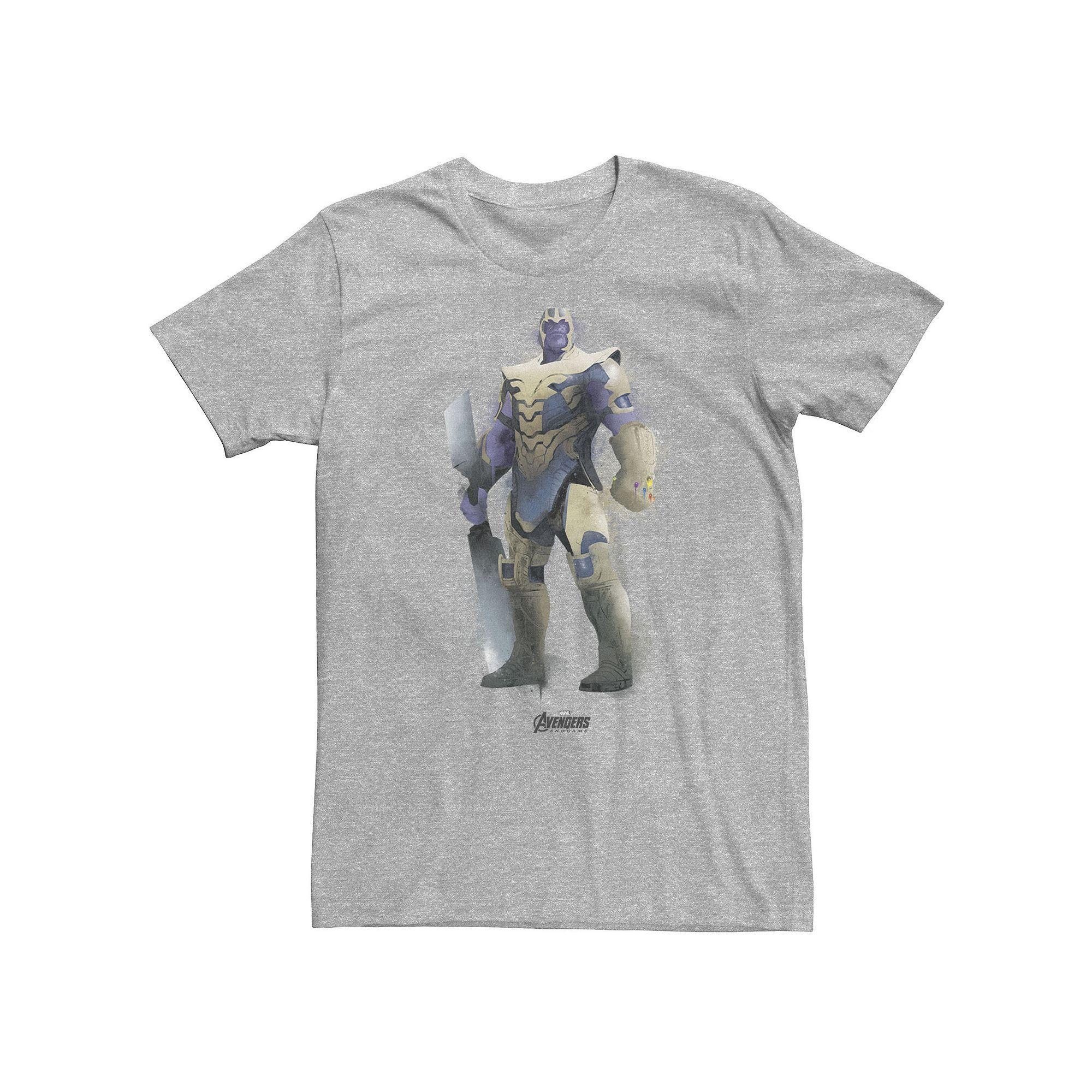 Big & Tall Marvel Avengers Endgame Thanos Spray Paint Tee, Men's, Size: 3XL Tall, Athletic Grey Product Image