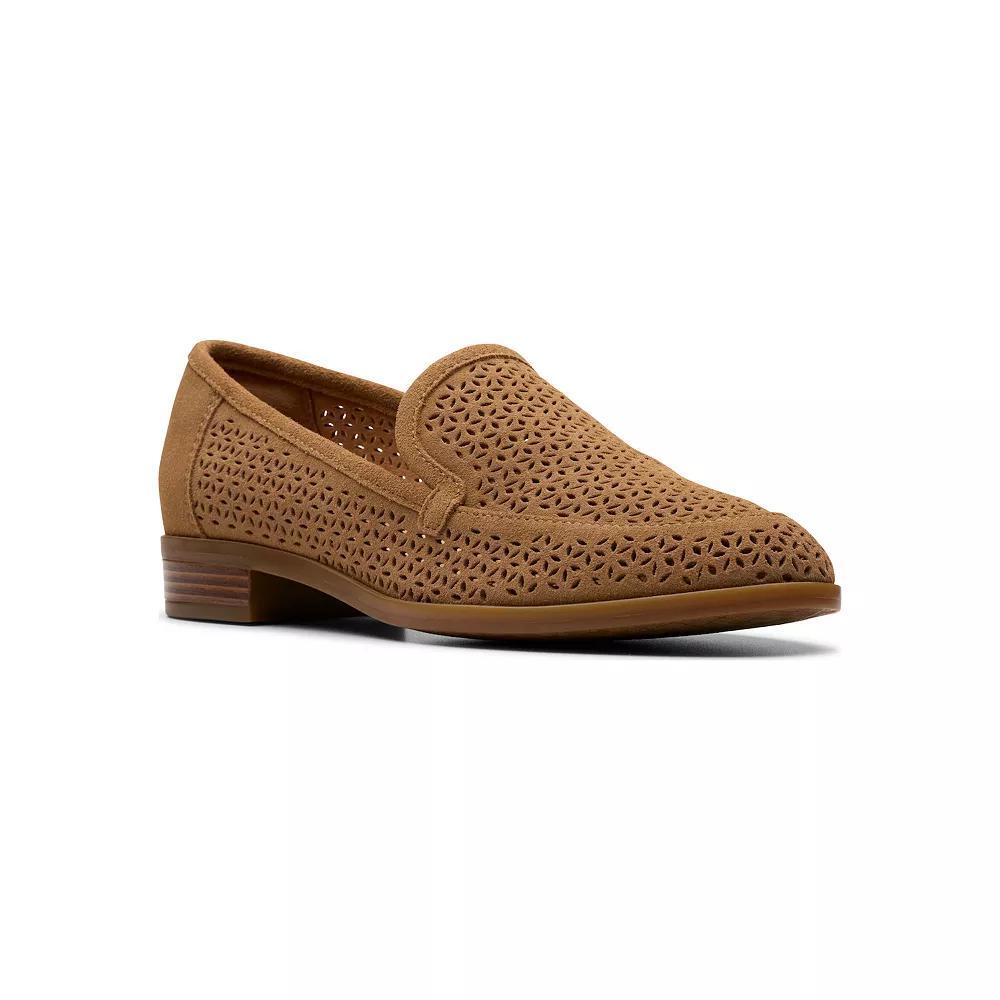 Clarks Trish Cove Women's Suede Loafers, Size: 10 Wide, Dark Brown Suede Product Image