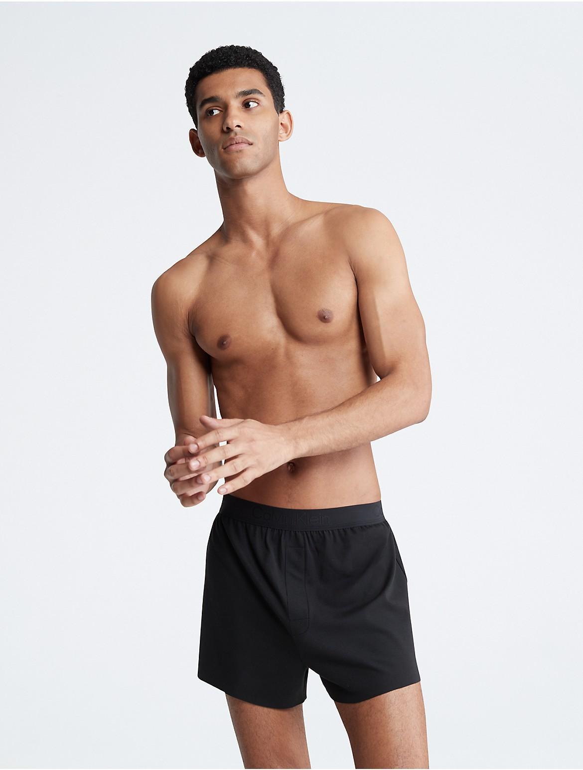 Calvin Klein Mens CK Black Lounge Slim Knit Boxer - Grey - XL Product Image