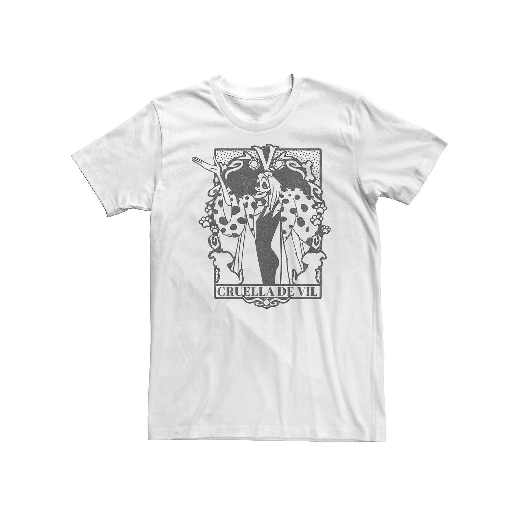 Big & Tall Disney 101 Dalmatians Cruella De Vil Tarot Card Tee, Men's, Size: 5XL, White Product Image