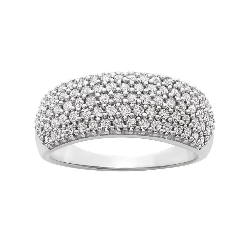 Jewelexcess 1 Carat T. W. Diamond Sterling Silver Ring, Women's, Size: 7, White Product Image
