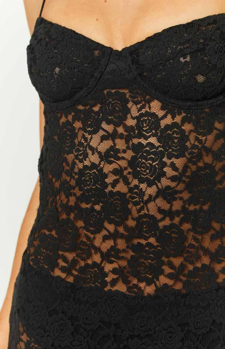 Kama Black Lace Maxi Dress Product Image