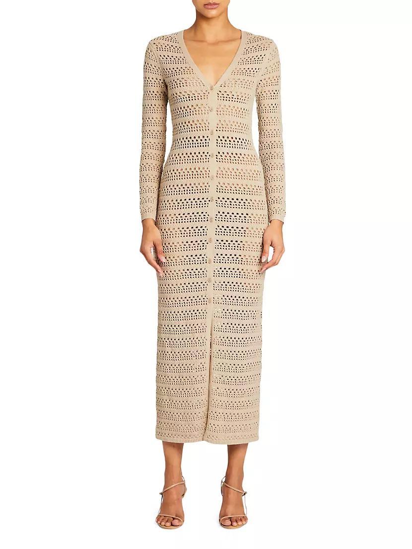Dorothea Knit Crochet Cardigan Dress Product Image