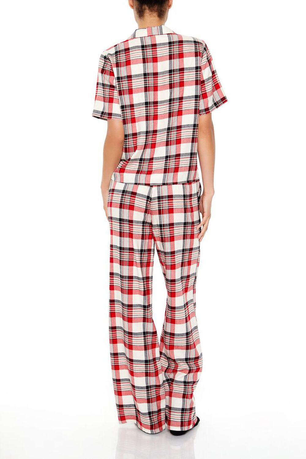 Plaid Shirt & Pants Flannel Pajama Set | Forever 21 Product Image