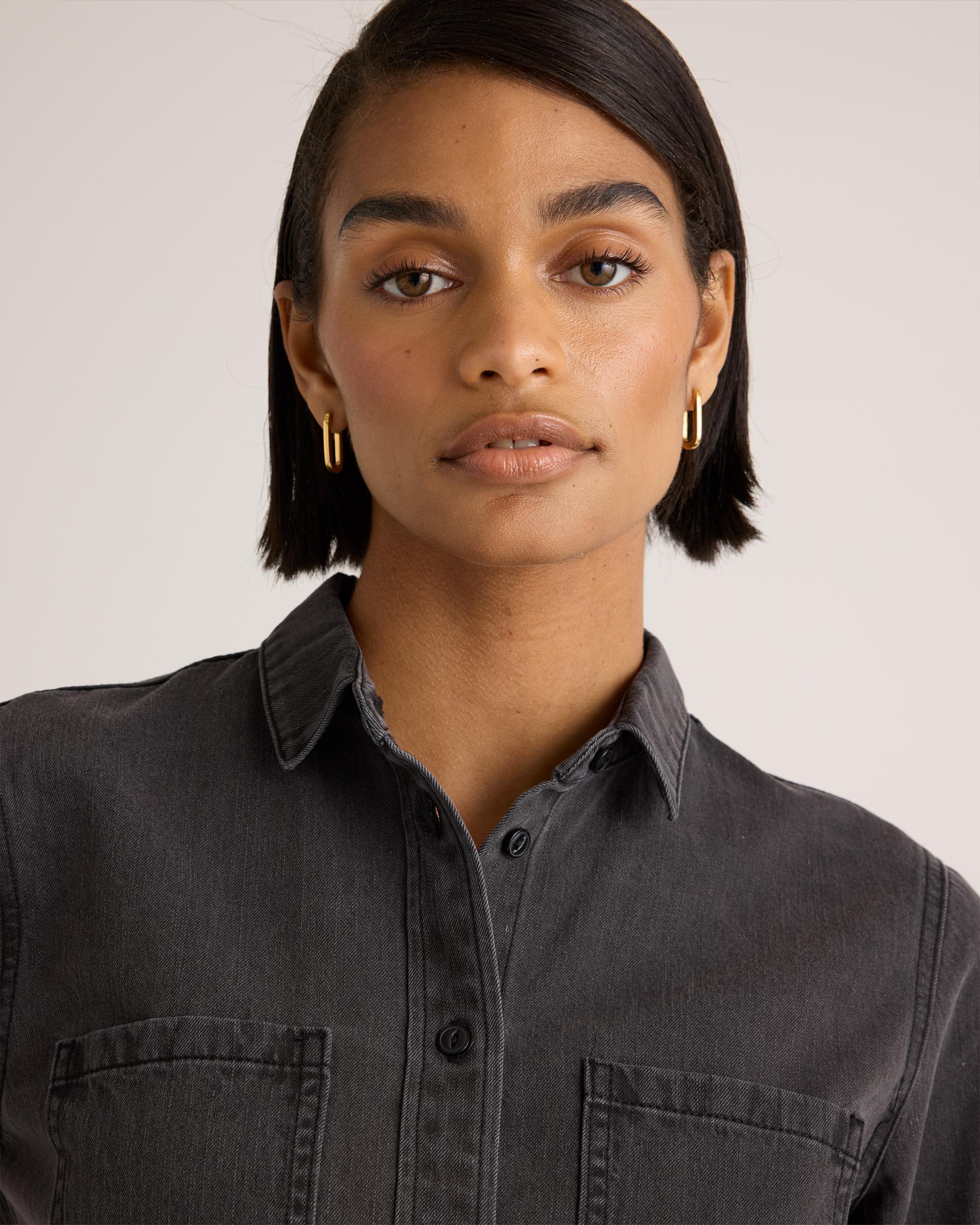 Quince | Women's Distressed Denim Shirt Cotton Product Image