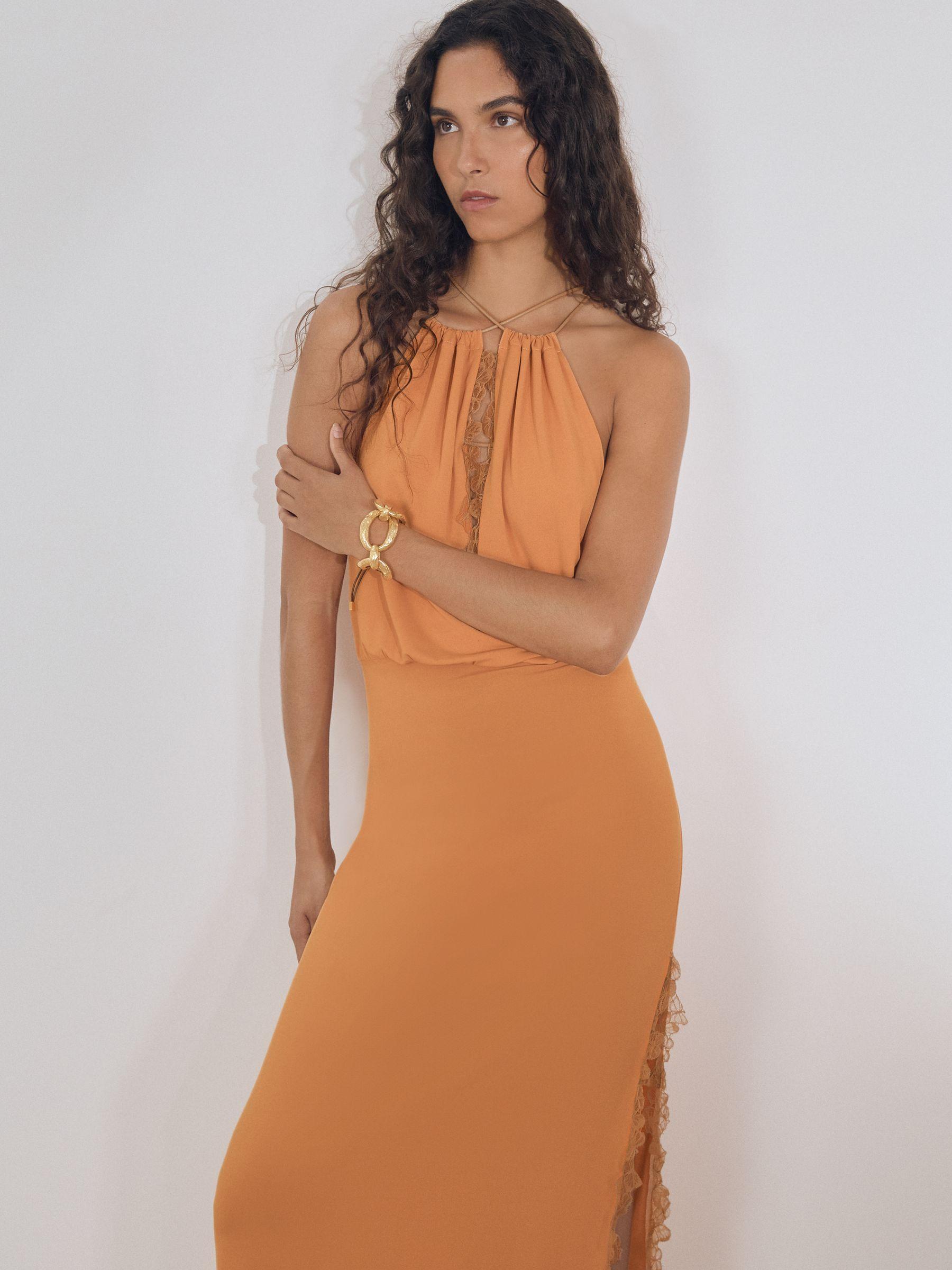 Atelier Drape Jersey Maxi Dress in Orange Product Image