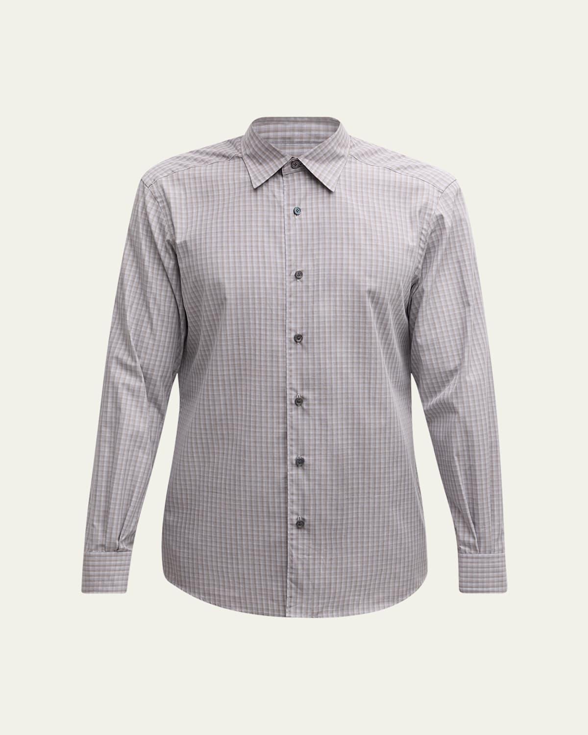 Mens Centoquaranta Melange Cotton Sport Shirt Product Image