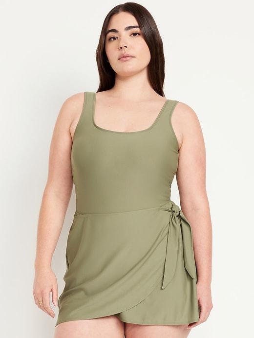 Matte Side-Tie Swim Dress Product Image