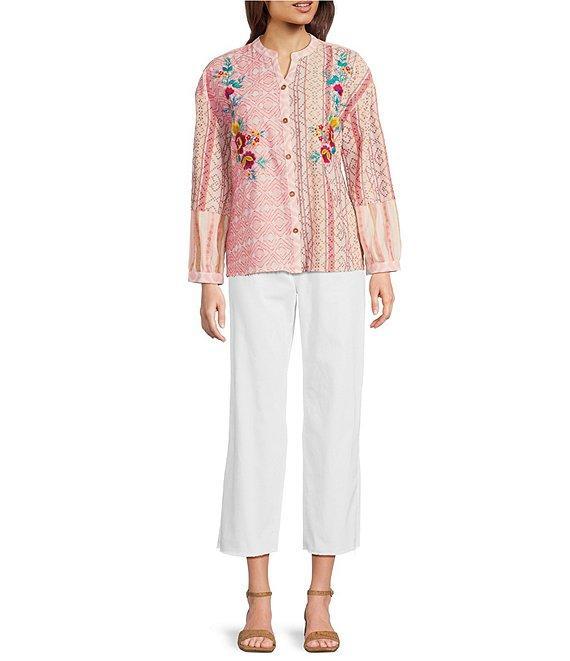 Tru Luxe Jeans Stretch Twill Wide Leg Fringe Hem Jeans Product Image
