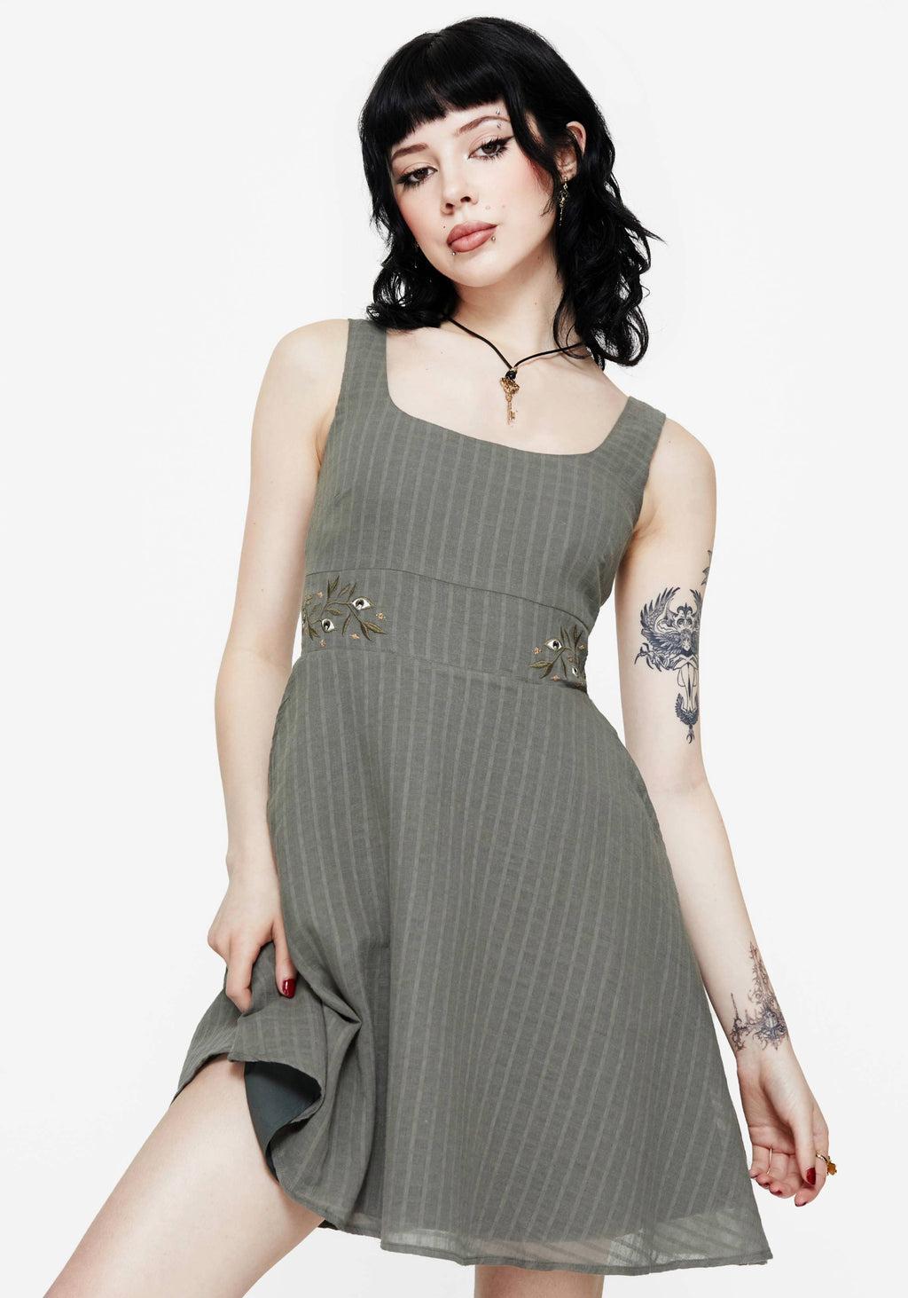 Koax Cotton Embroidered Pinafore Mini Dress Product Image