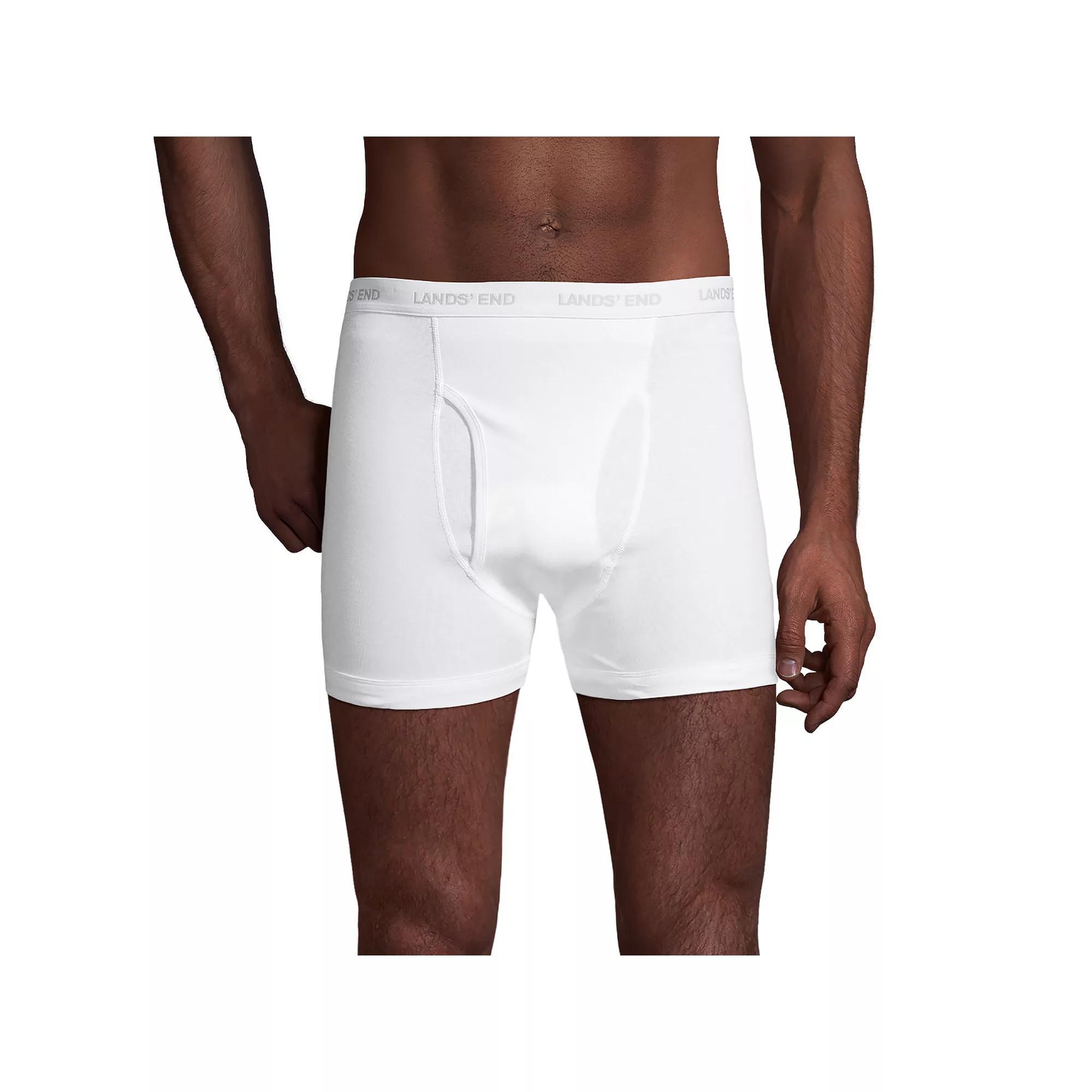 Men's Lands' End 3-pack Knit Boxer Briefs, Size: XL, White Product Image