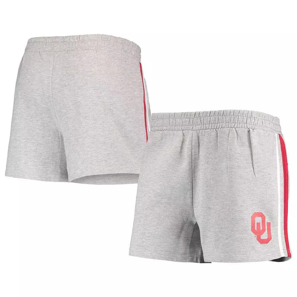 Women's Heathered Gray Oklahoma Sooners Plus Size 2-Stripes Shorts, Size: 2XL, Grey Product Image
