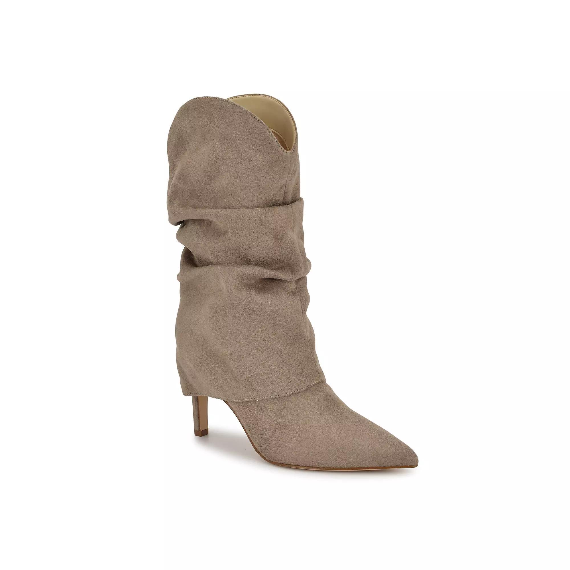 Nine West Glitch Womens Pointy Toe Slouchy Dress Boots Brown Product Image