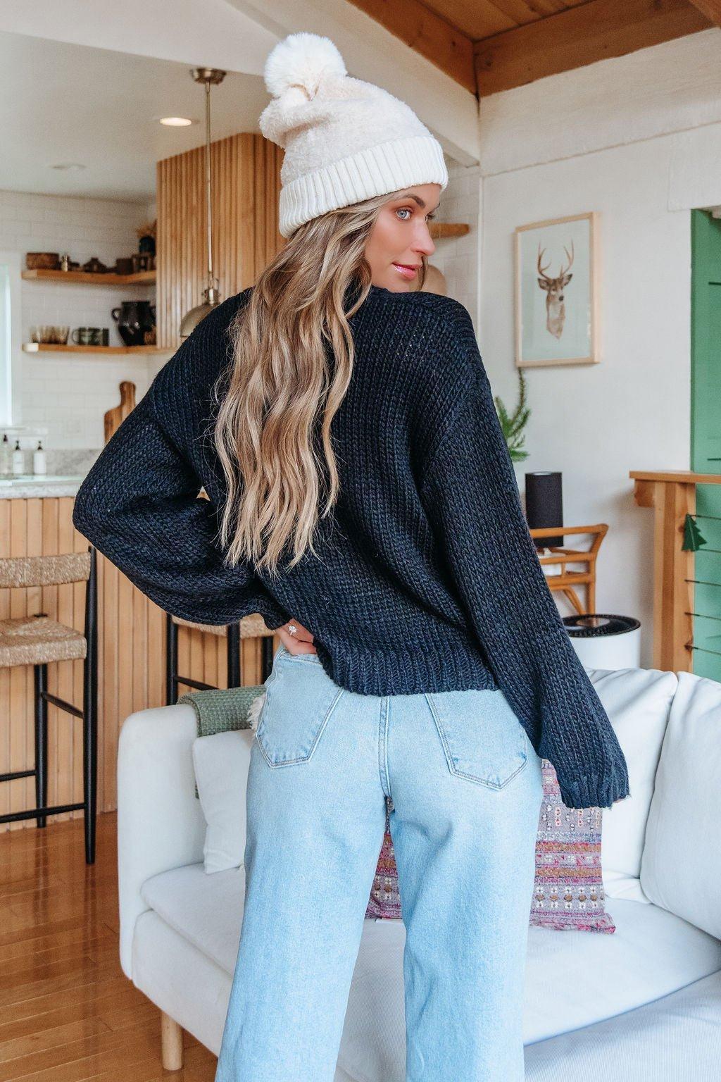 Black Cozy Pullover Sweater - FINAL SALE Product Image