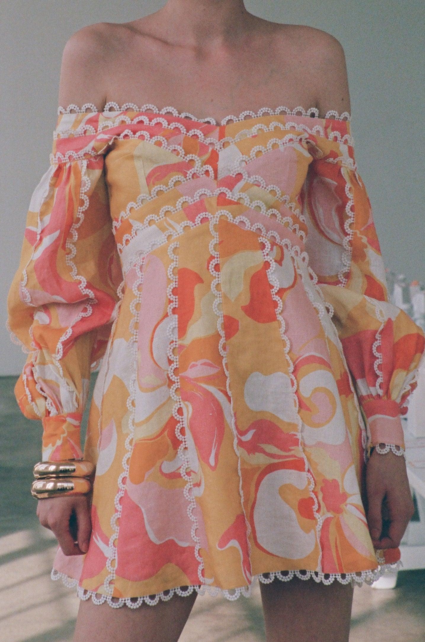 Kennedy Off Shoulder Dress - Calista Sunset Product Image