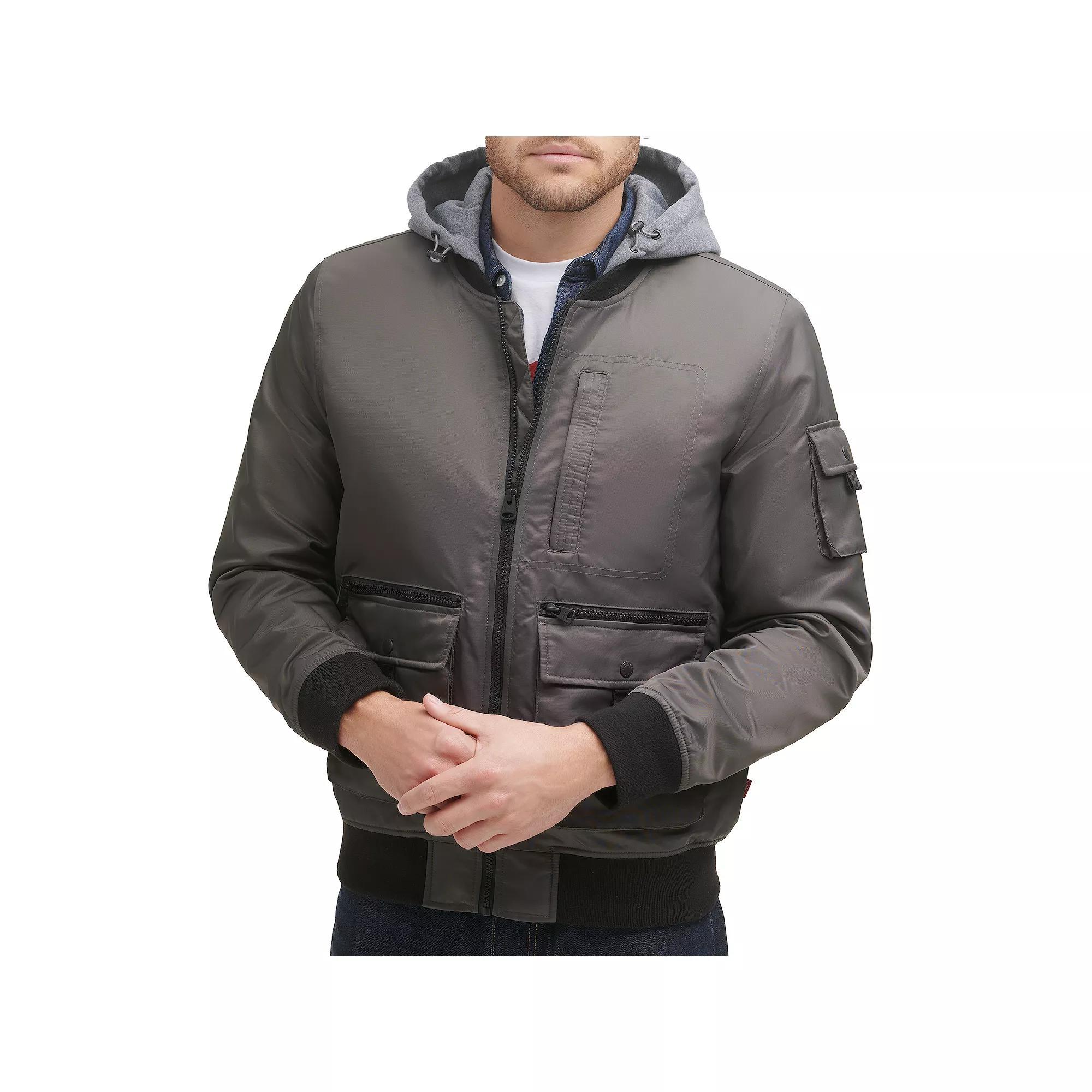Men's Levi's® Hooded Utility Bomber Jacket, Size: XL, Green Product Image