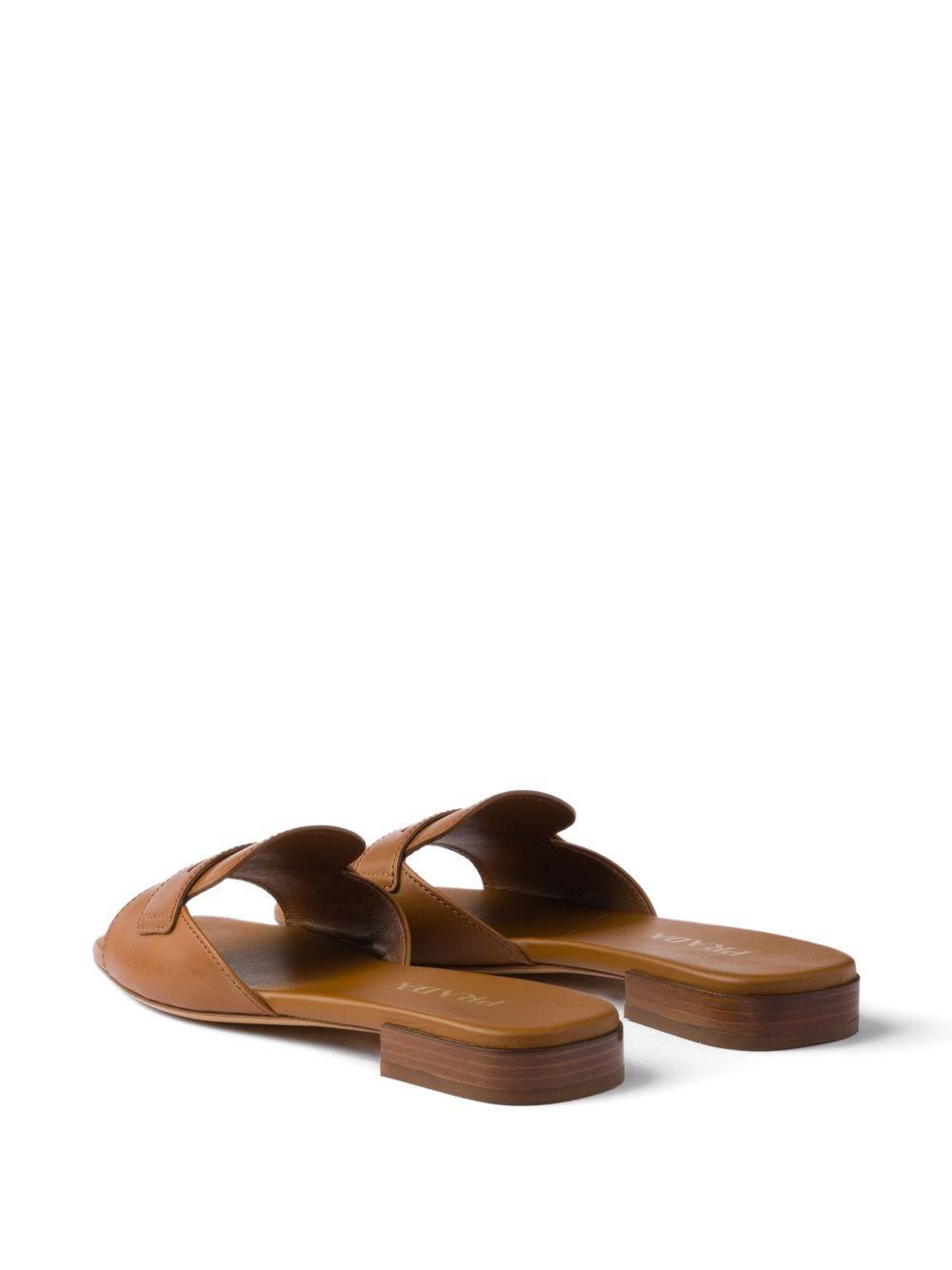 triangle-logo leather sandals Product Image