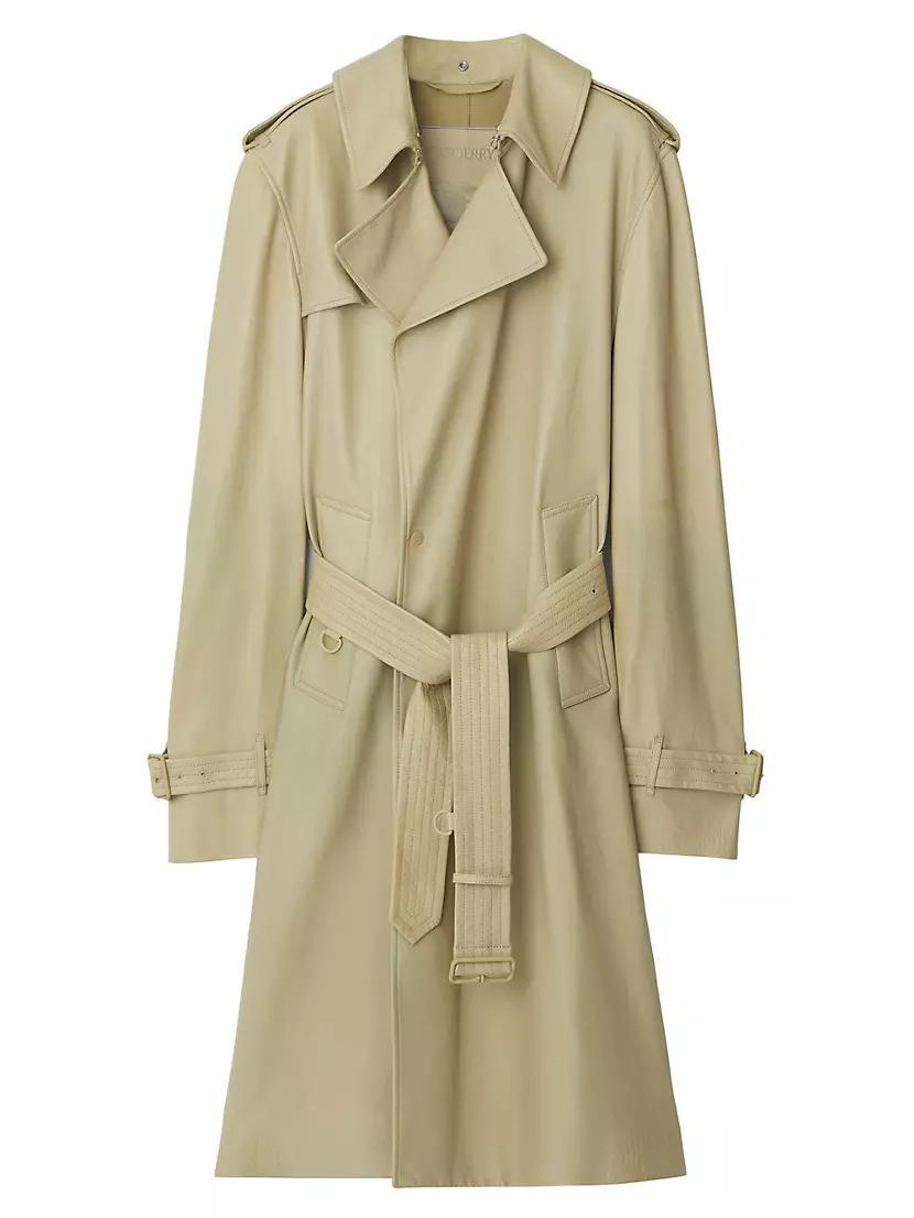 Leather Belted Trench Coat Product Image