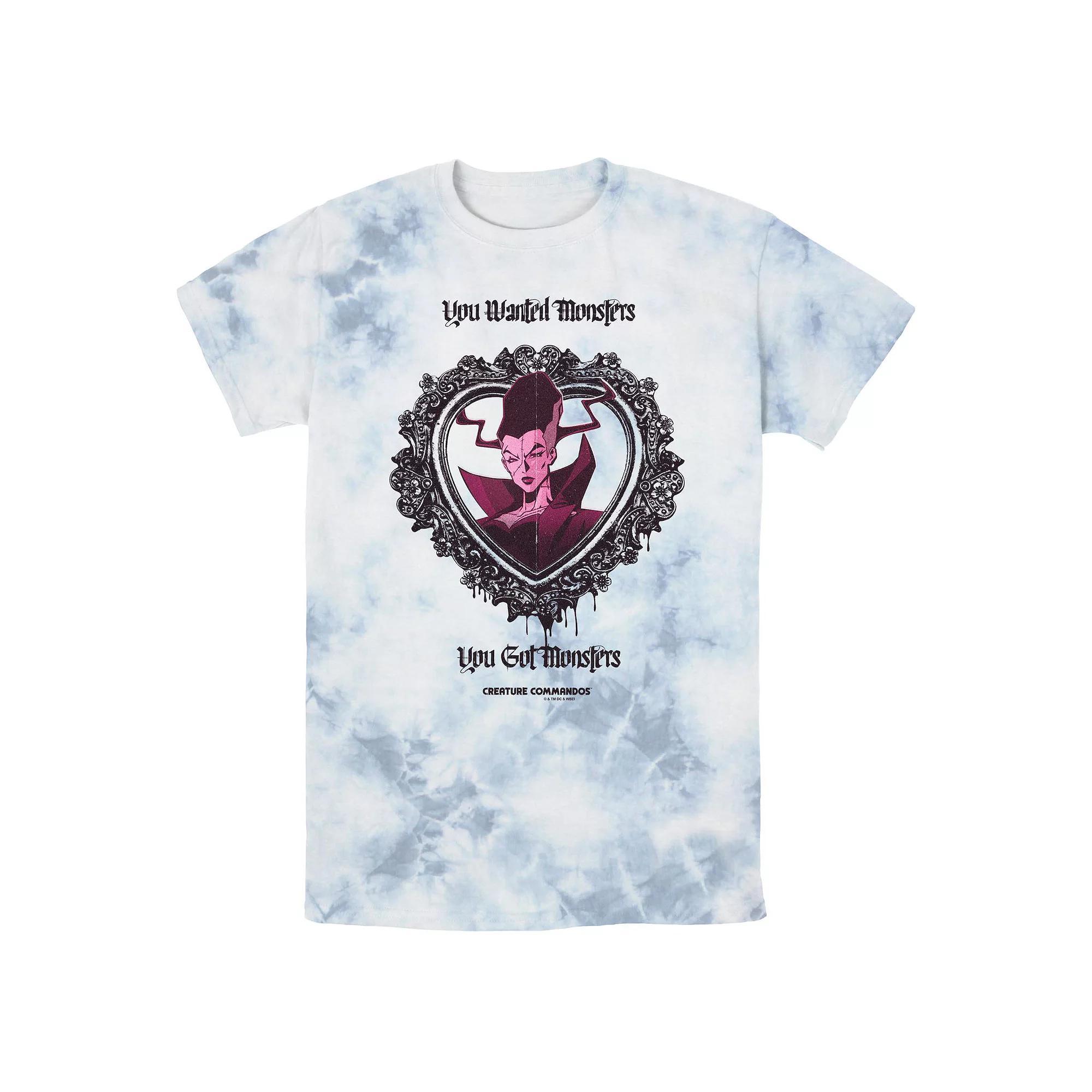 Men's Creature Commandos The Bride Bombard Wash Graphic Tee, Size: Large, White Blue Product Image