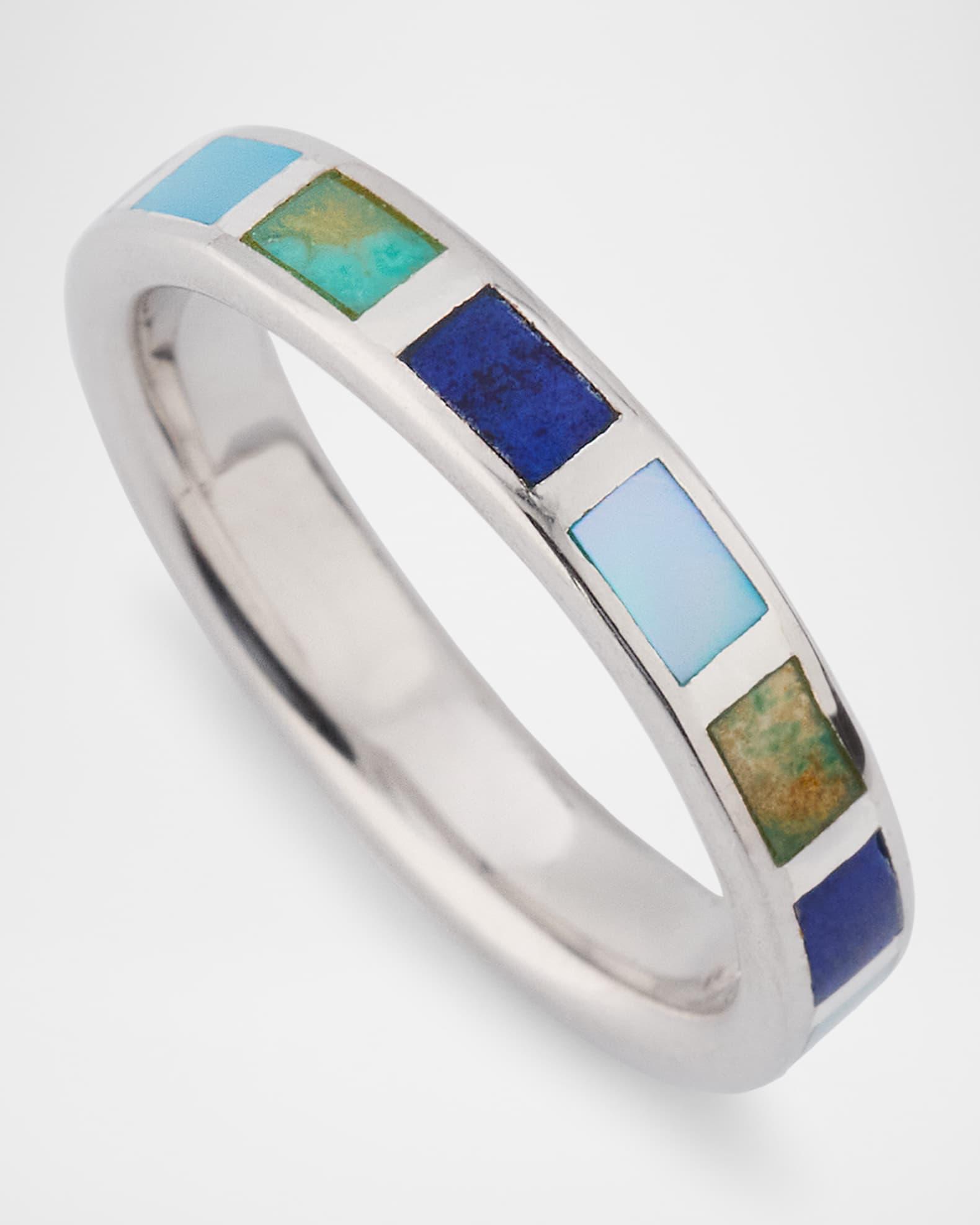 Lapis, Blue MOP and Turquoise Dash Band Ring Product Image