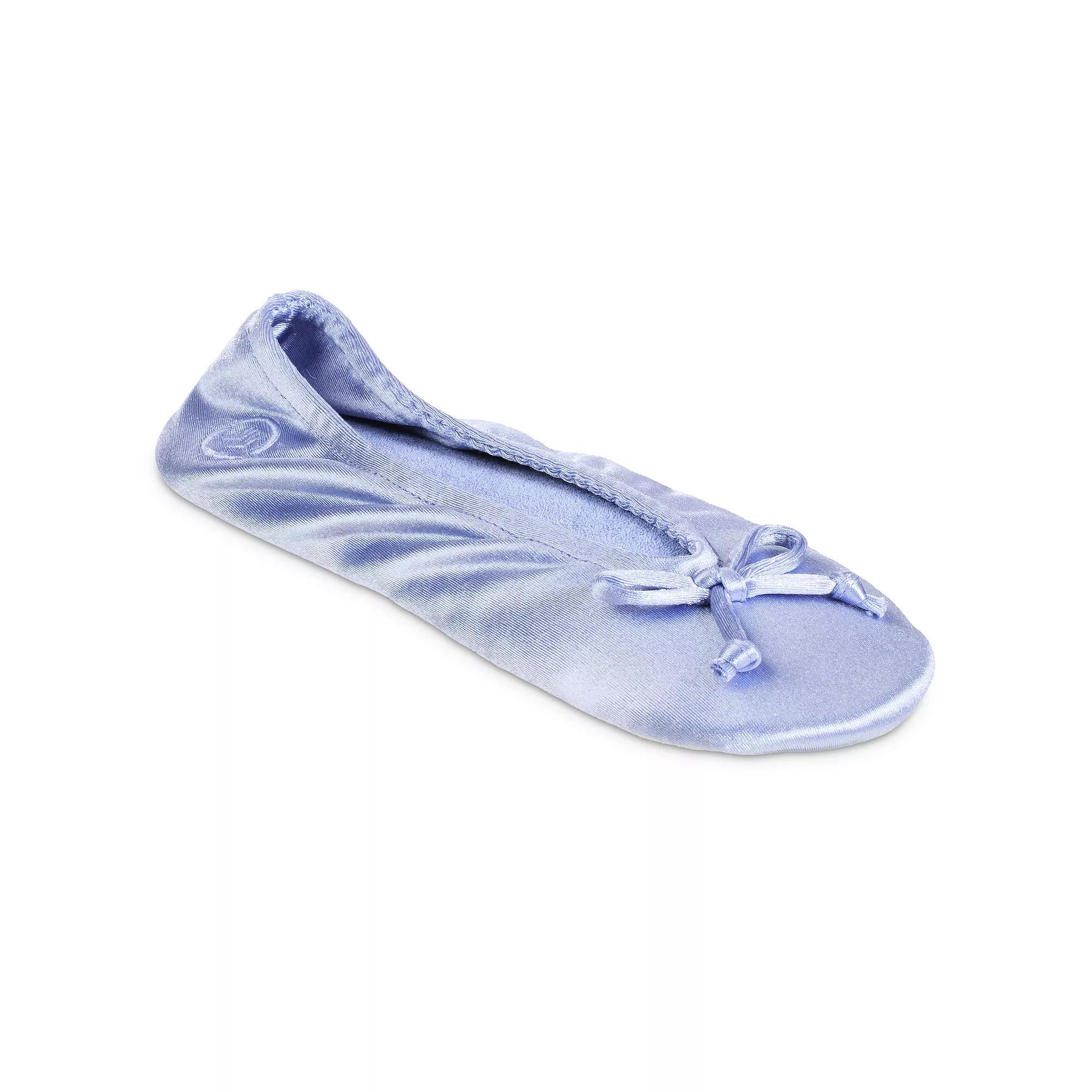 isotoner Satin Womens Ballerina Slippers Evening Brown Product Image