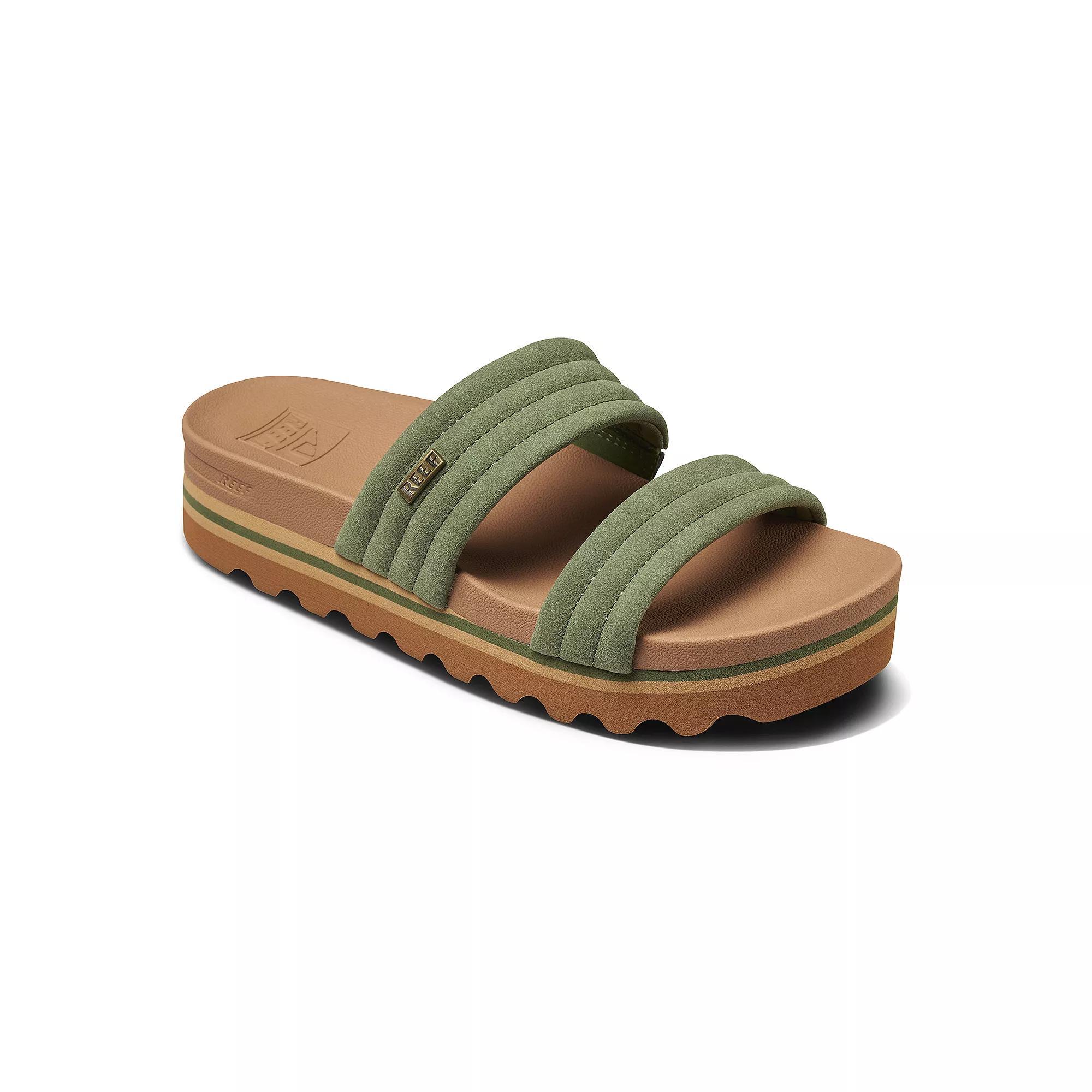 REEF Kaia Women's 2-Bar Slide Sandals, Size: 11, Avocado Product Image