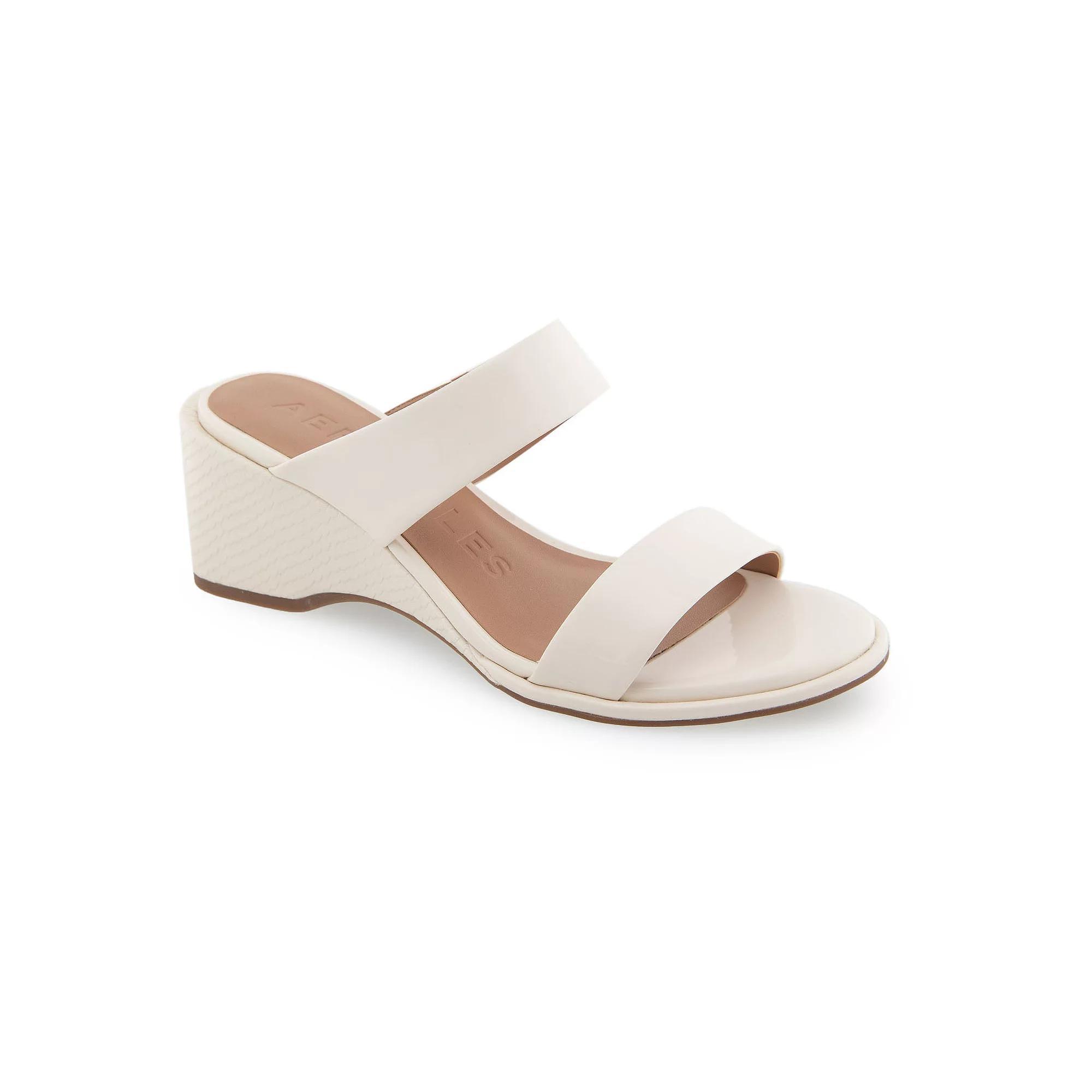 Aerosoles Norine Women's Wedge Slide Sandals, Size: 8.5, Eggnog Patent Pu Product Image
