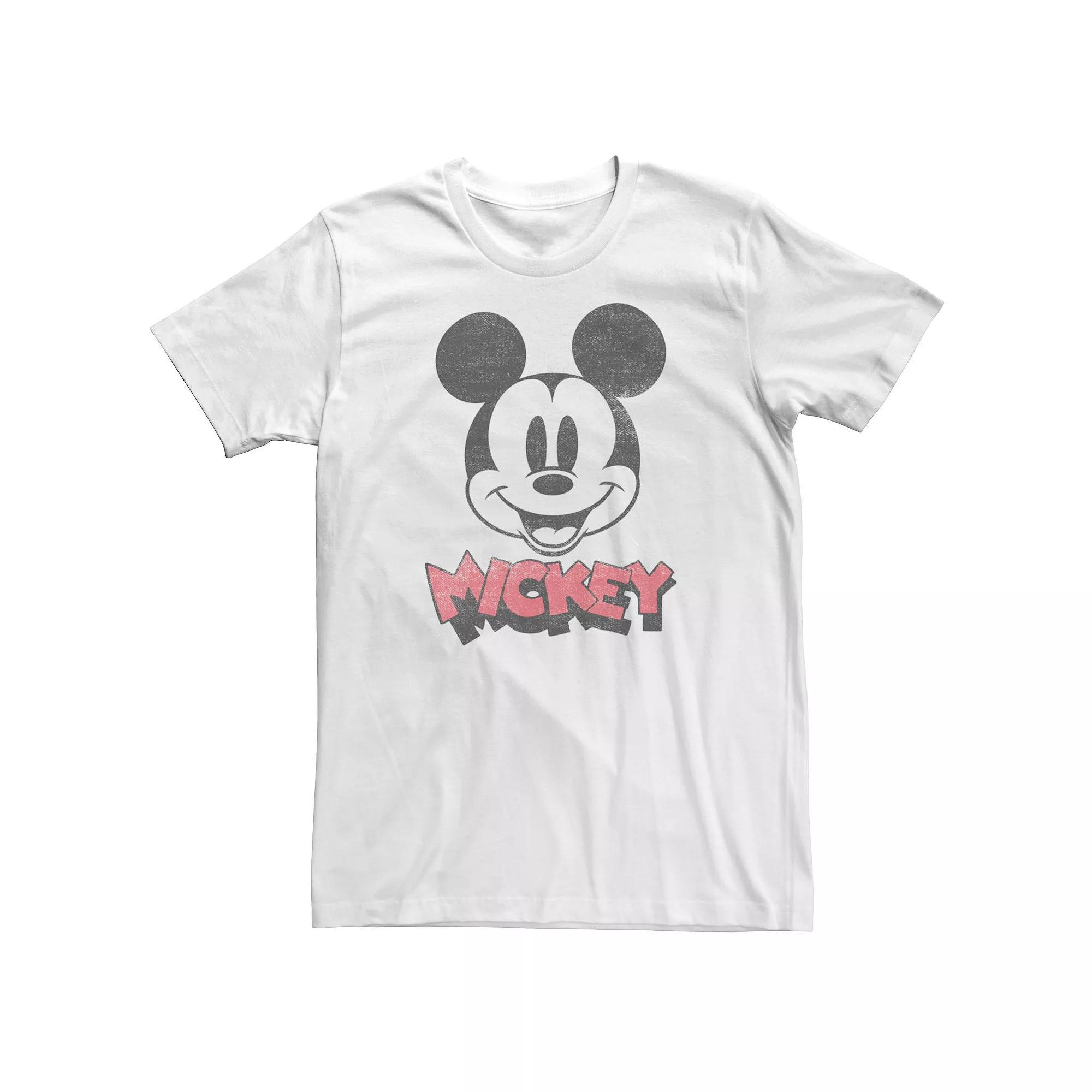 Big & Tall Disney Mickey & Friends Mickey Big Face Logo Tee, Mens Product Image