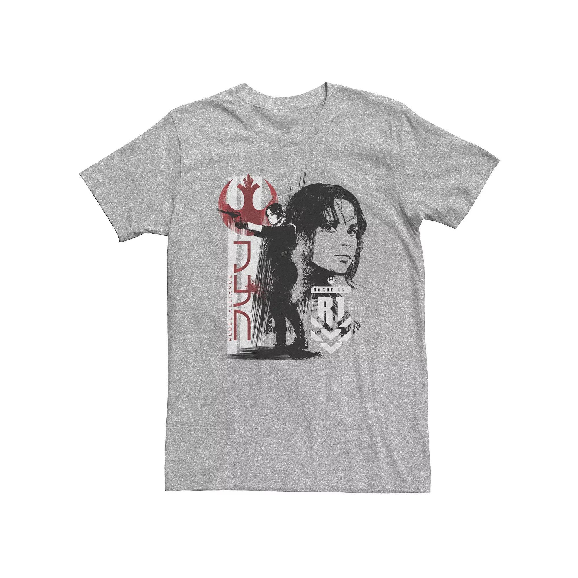 Big & Tall Star Wars Rogue One Jyn Grunge Profile Tee, Men's, Size: 3XL, Athletic Grey Product Image