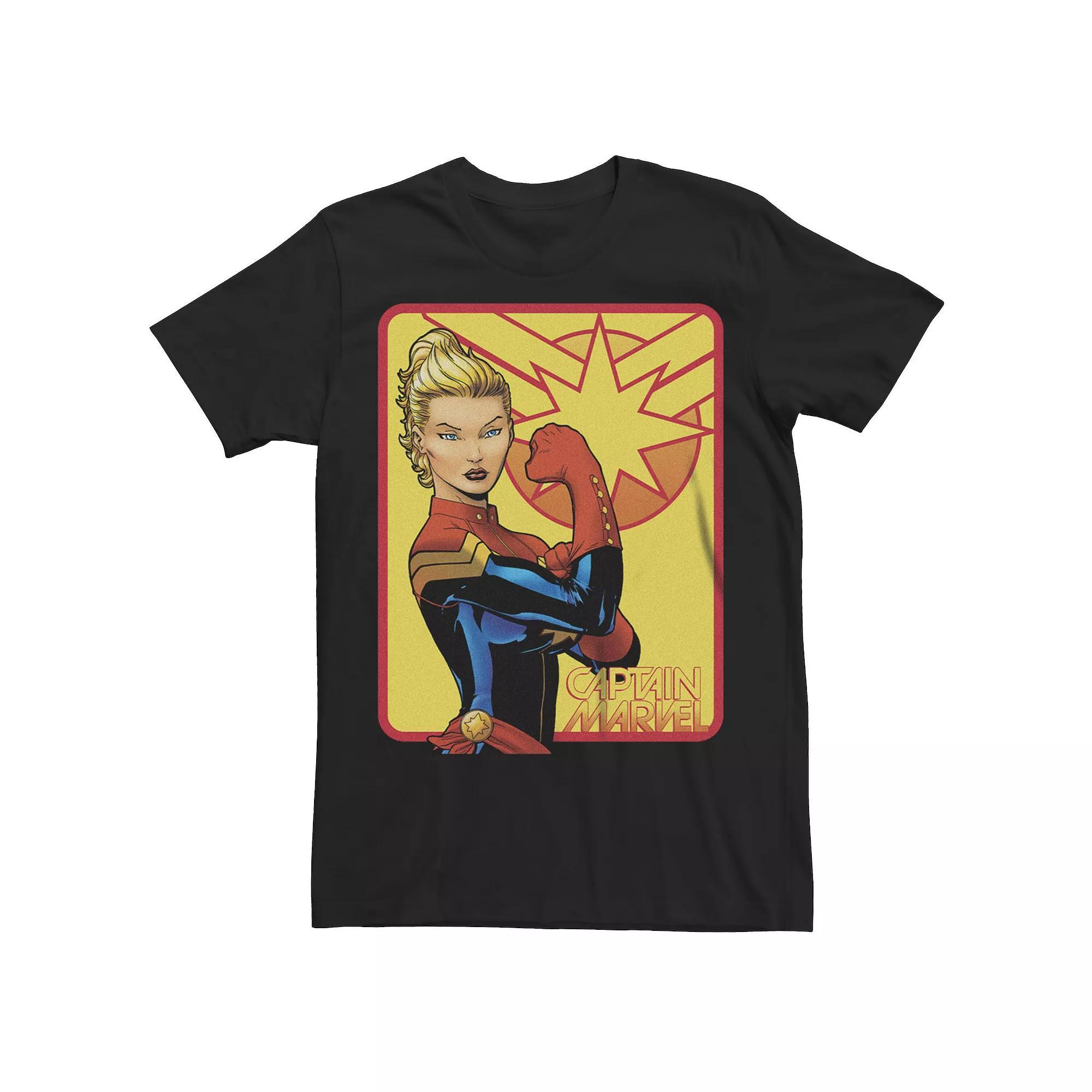 Men's Captain Marvel Poster Graphic Tee, Size: XL, Black Product Image