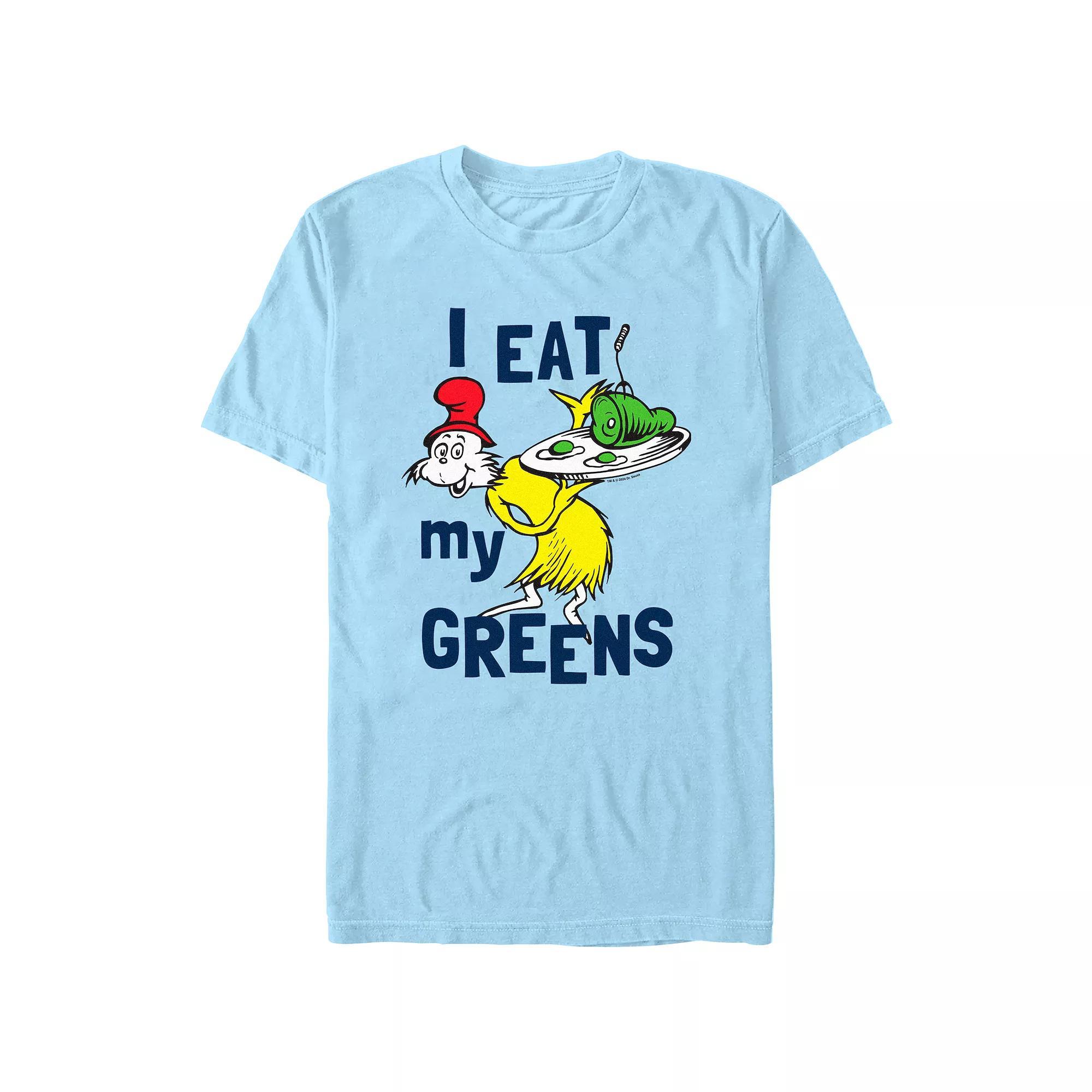 Men's Dr. Seuss I Eat My Greens Graphic Tee, Size: XXL, Light Blue Product Image