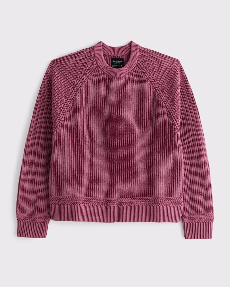Oversized Washed Crew Sweater Product Image