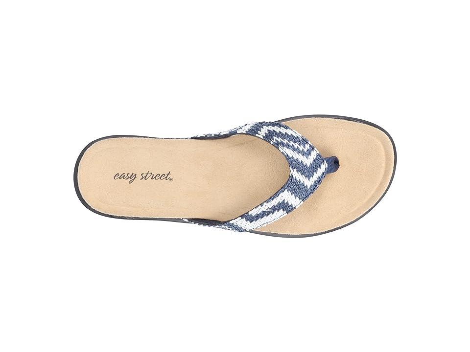 Easy Street Stevie (Navy/White Raffia Woven) Women's Shoes Product Image