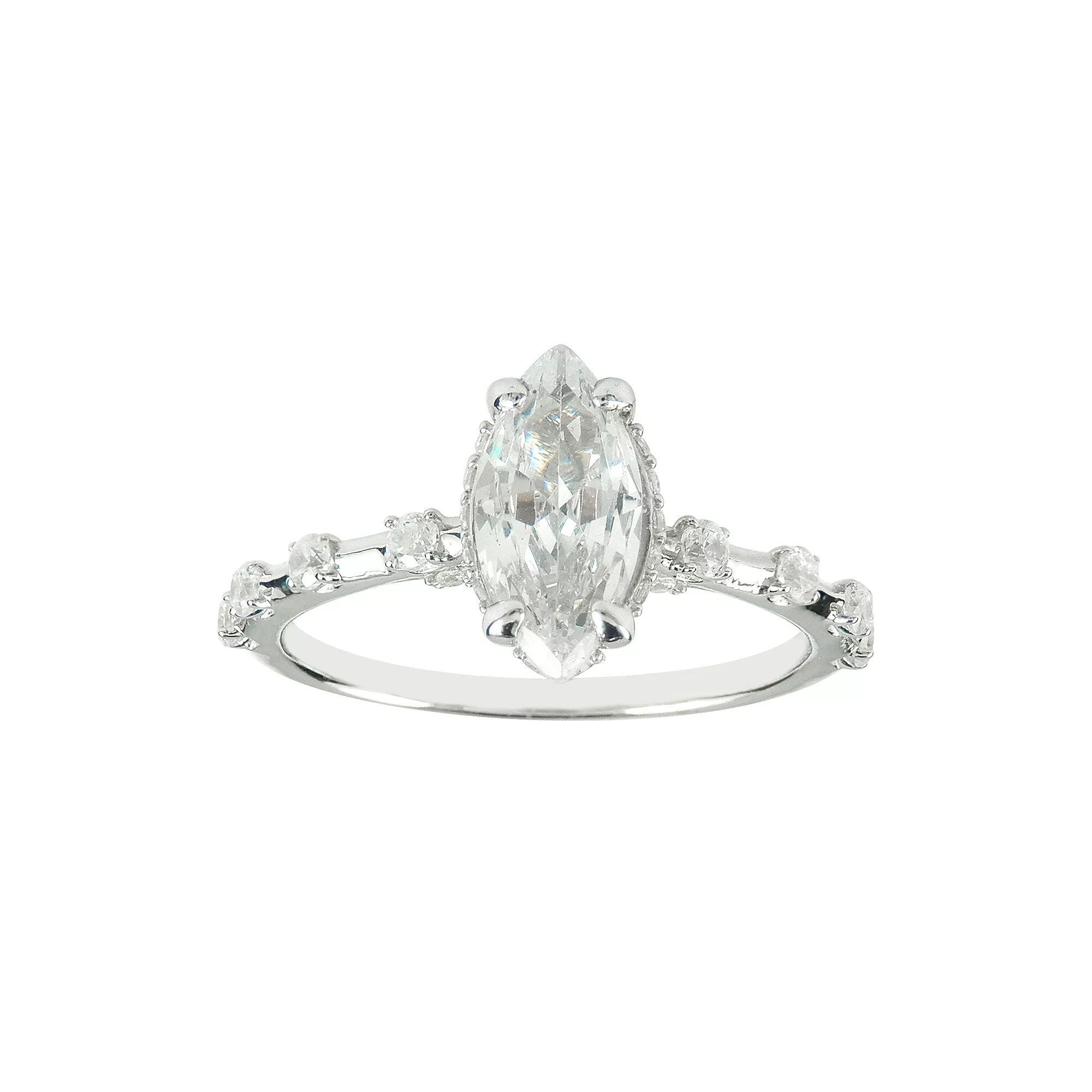 SIRI USA by TJM Sterling Silver Cubic Zirconia Marquise Ring, Women's, Size: 7 Product Image