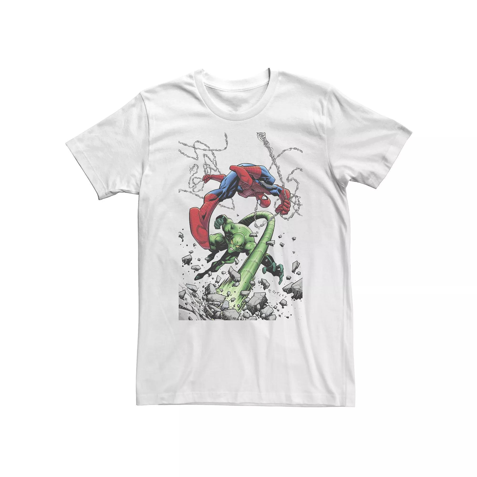 Big & Tall Marvel Spider-Man And Jonah In Trouble Comic Tee, Men's, Size: 4XL, White Product Image