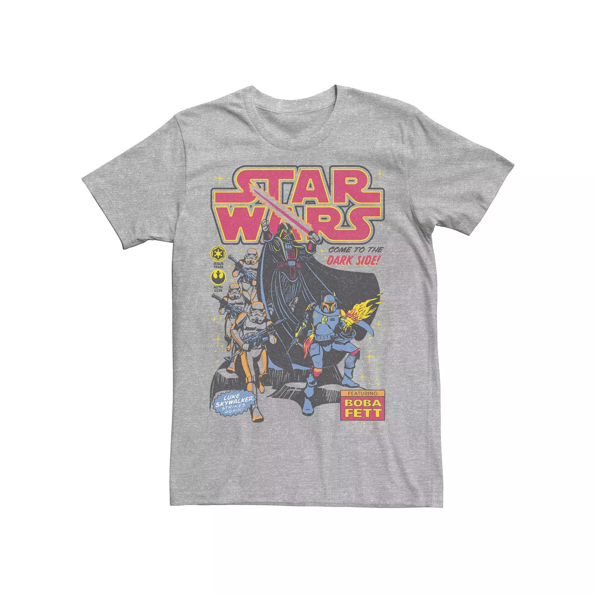 Men's Star Wars "Come To The Dark Side!" Comic Book Cover Tee, Size: Large, Athletic Grey Product Image