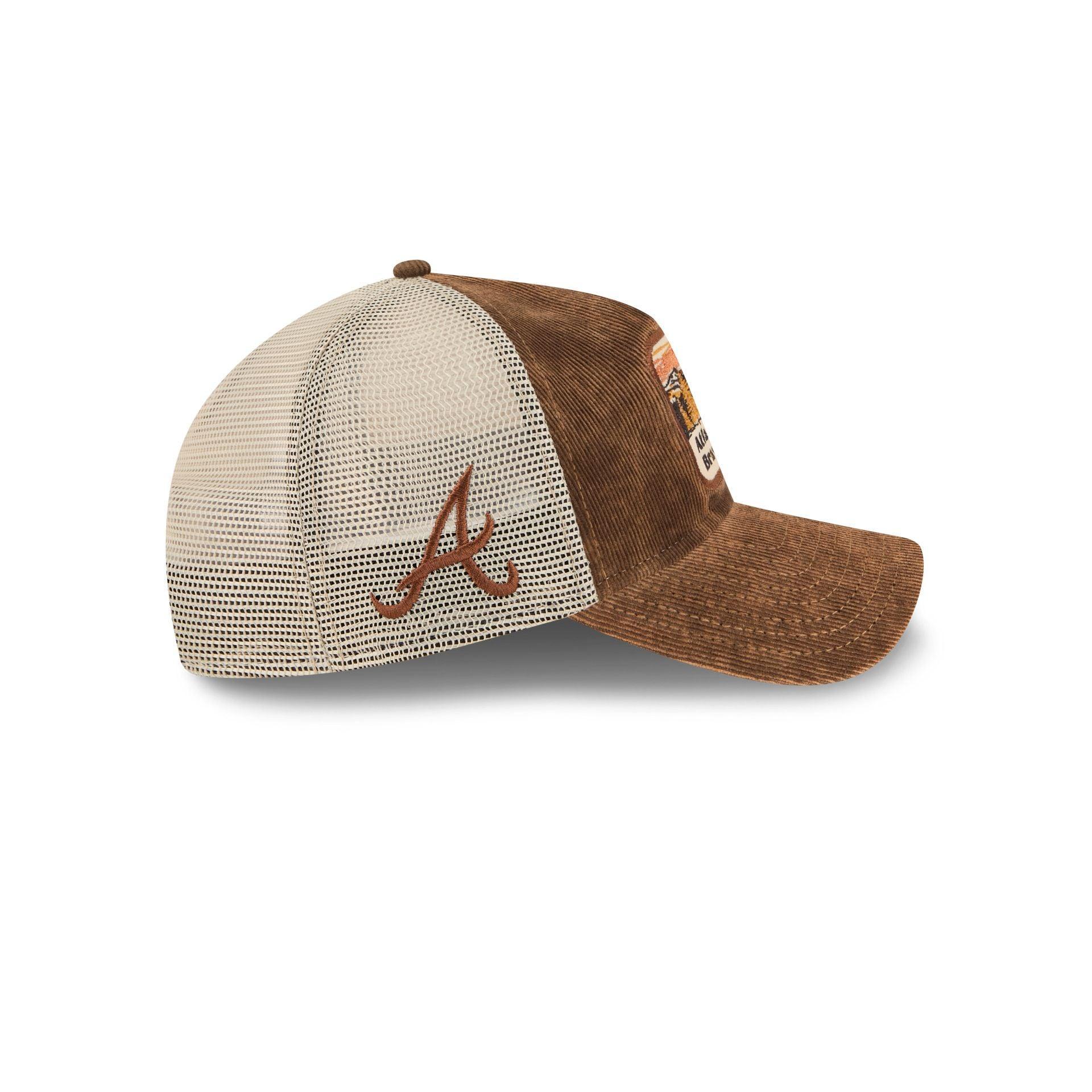 Atlanta Braves Vintage Landscape Brown 9TWENTY A-Frame Trucker Hat Male Product Image