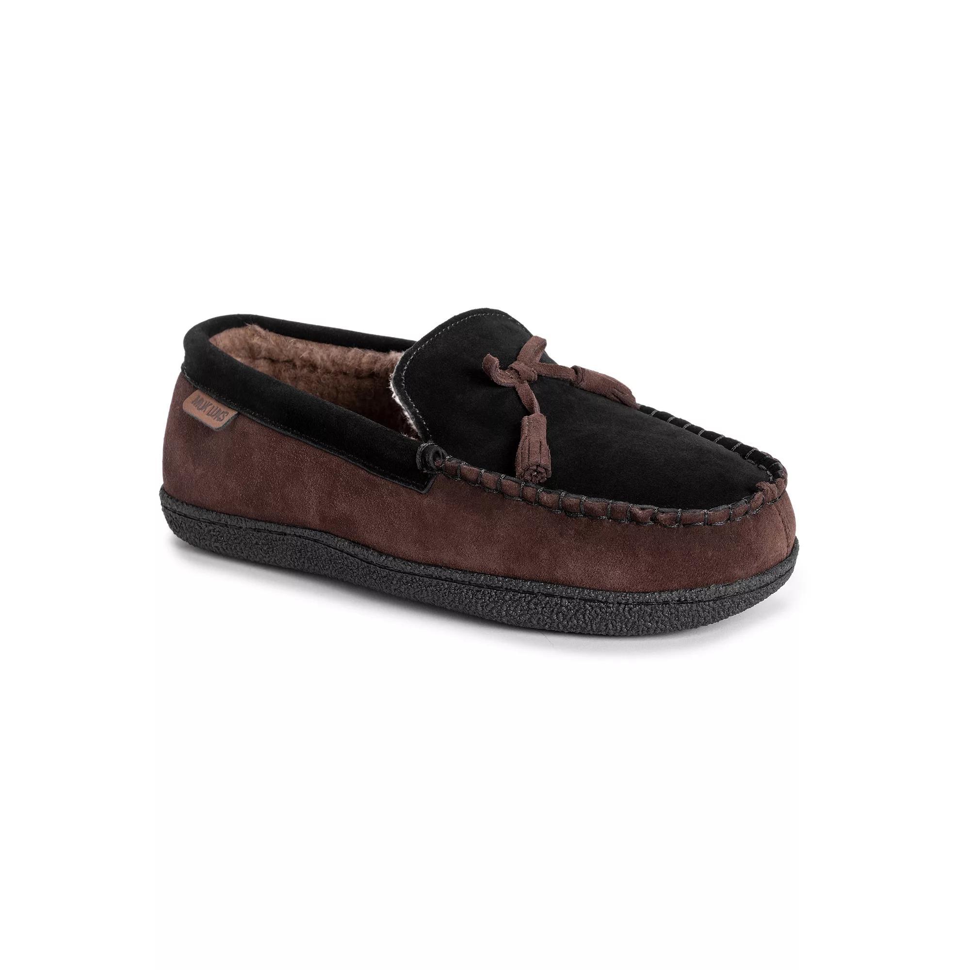 MUK LUKS Talan Mens Leather Moccasin Slippers Product Image