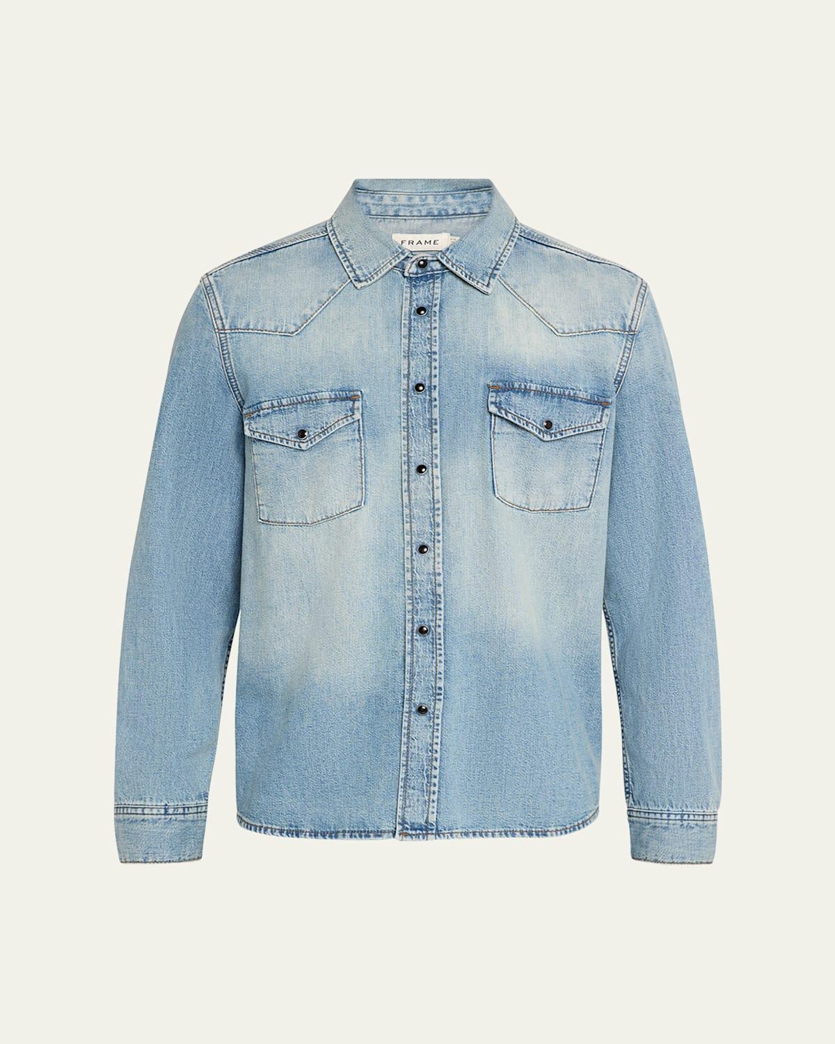 Men's Denim Western Shirt Product Image