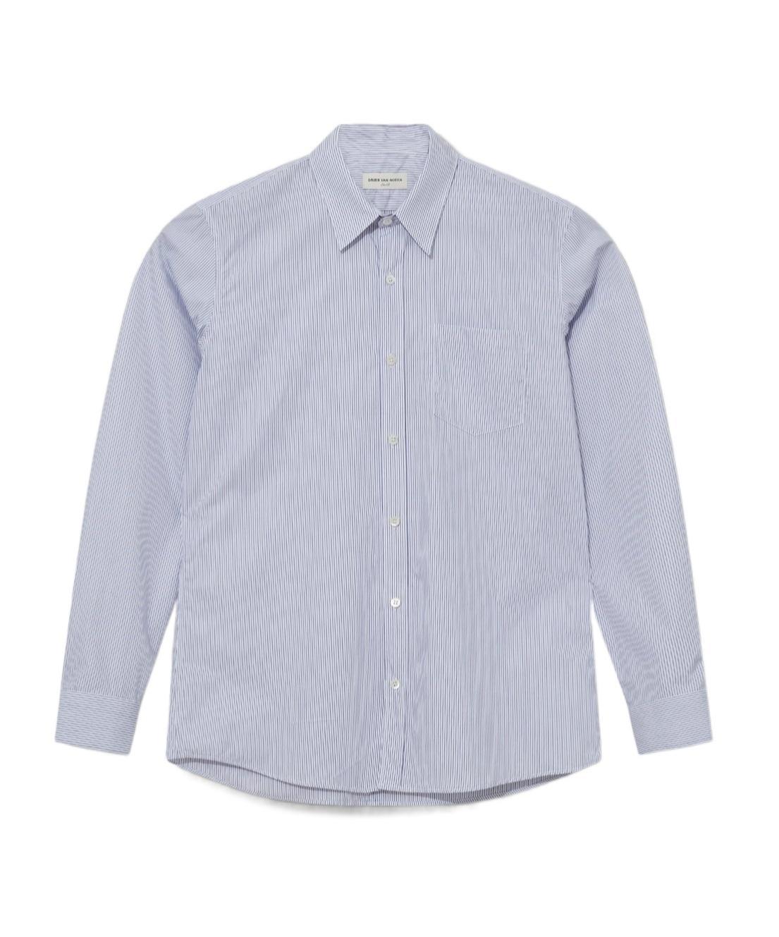 DRIES VAN NOTEN Lapel Long-sleeved Shirt In Gray Product Image