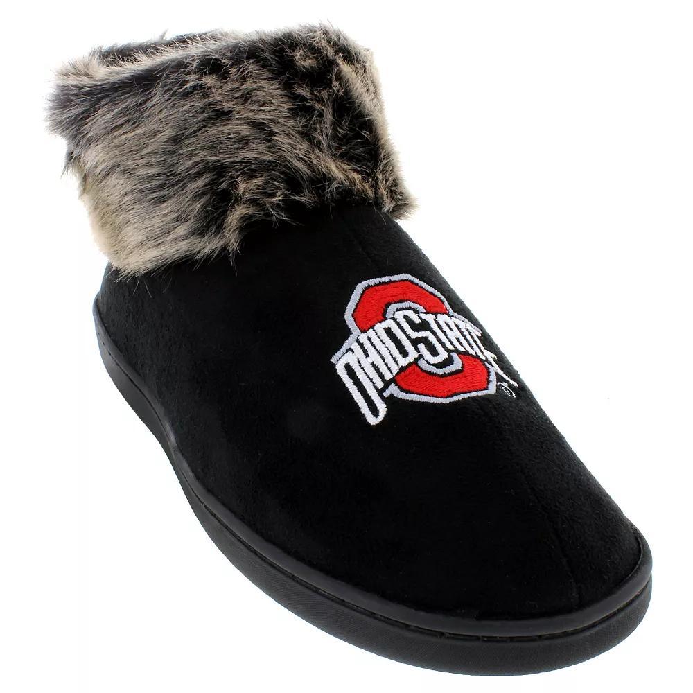Ohio State Buckeyes Faux-Fur Slippers, Women's, Size: XL, Black Product Image