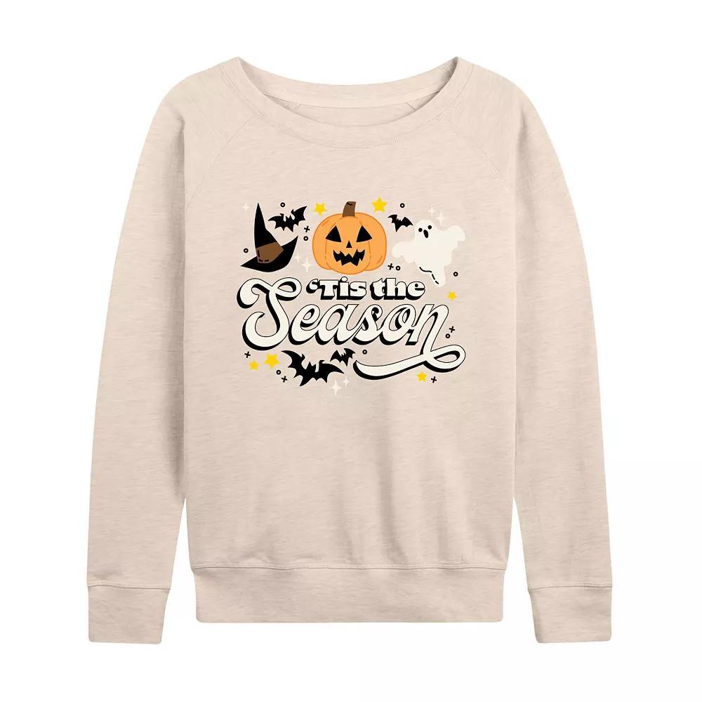 Women's 'Tis The Season Halloween French Terry Long Sleeve Tee, Size: Medium, Grey Blue Product Image