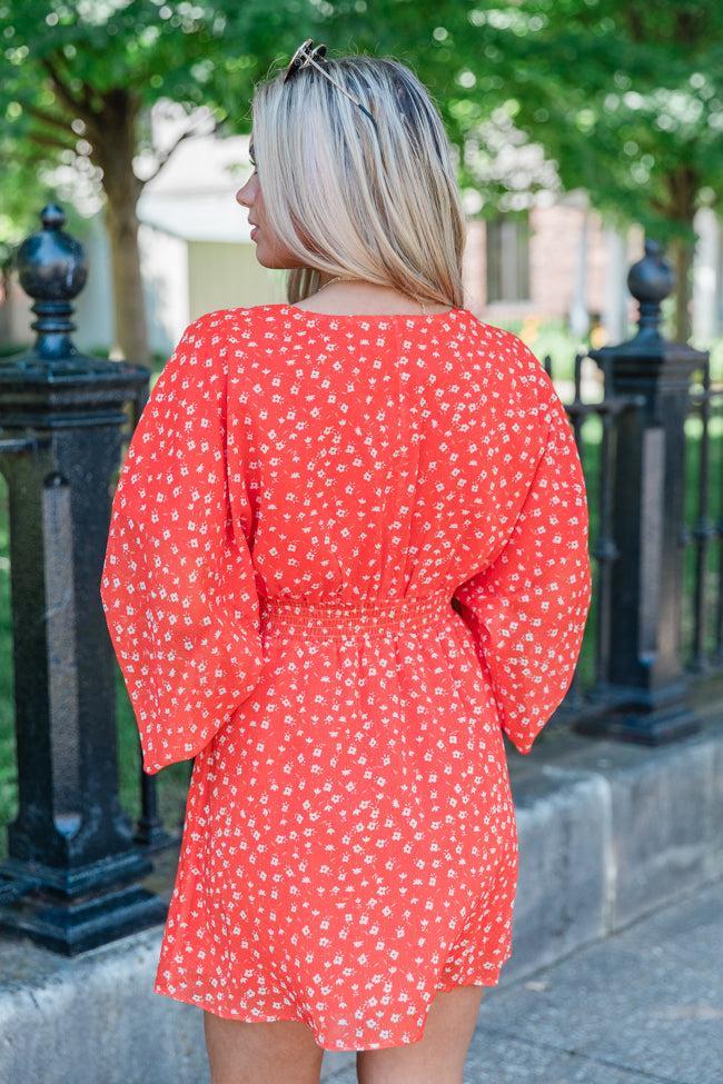 Let's Face It Red Printed Mini Dress FINAL SALE Product Image