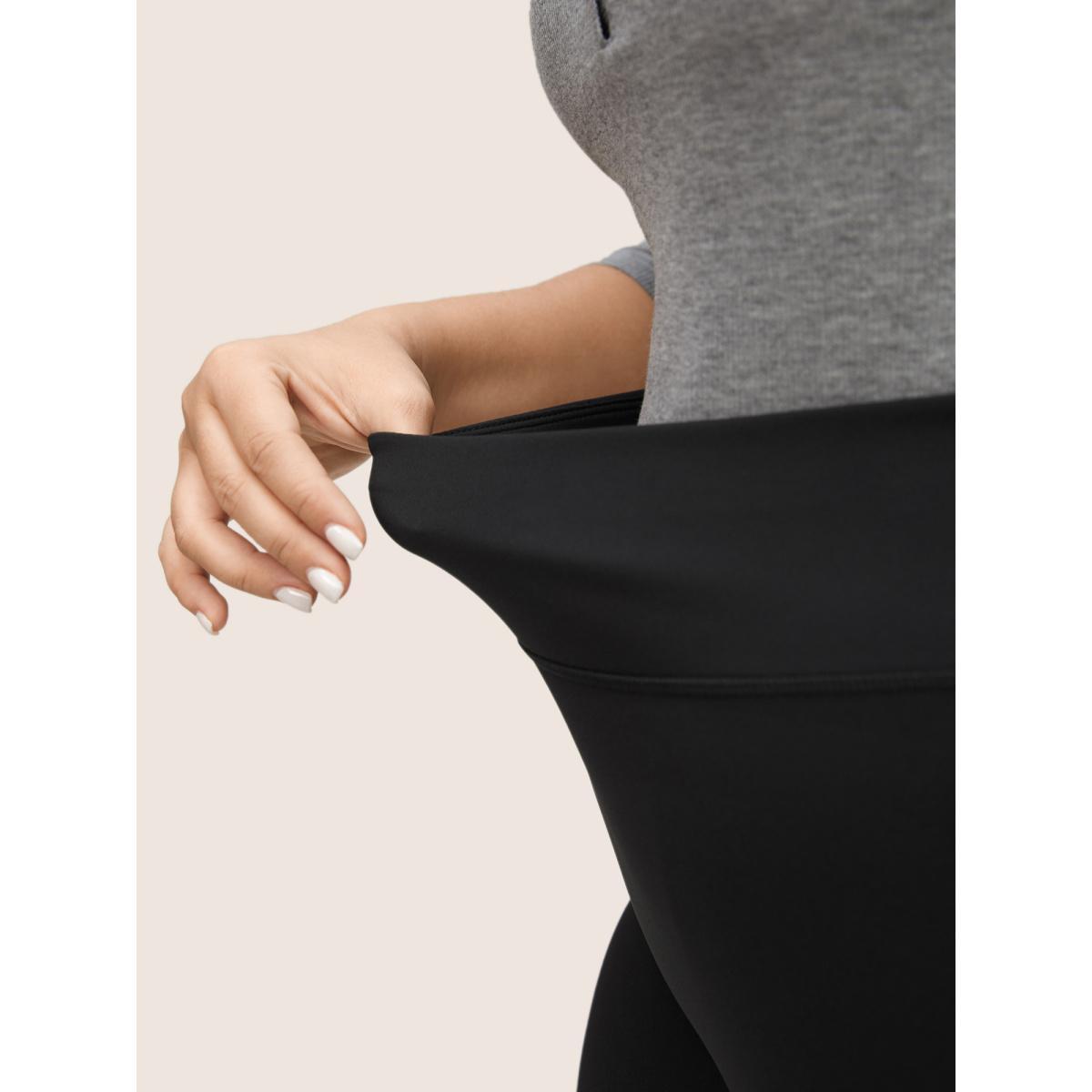 Plus Size Solid Seamless Butt Lifting High Rise Leggings Women Black Casual High stretch Skinny High Rise Dailywear Leggings BloomChic 10/M Product Image