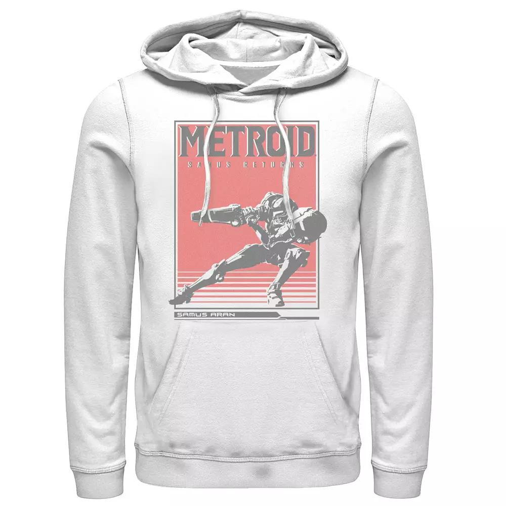 Men's Nintendo Metroid Samus Returns Side Pose Hoodie, Size: XXL, White Product Image