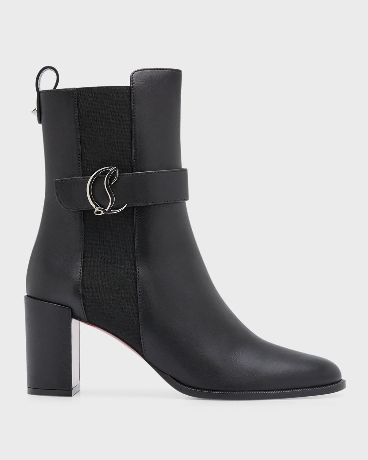 Leather Buckle Red Sole Booties Product Image